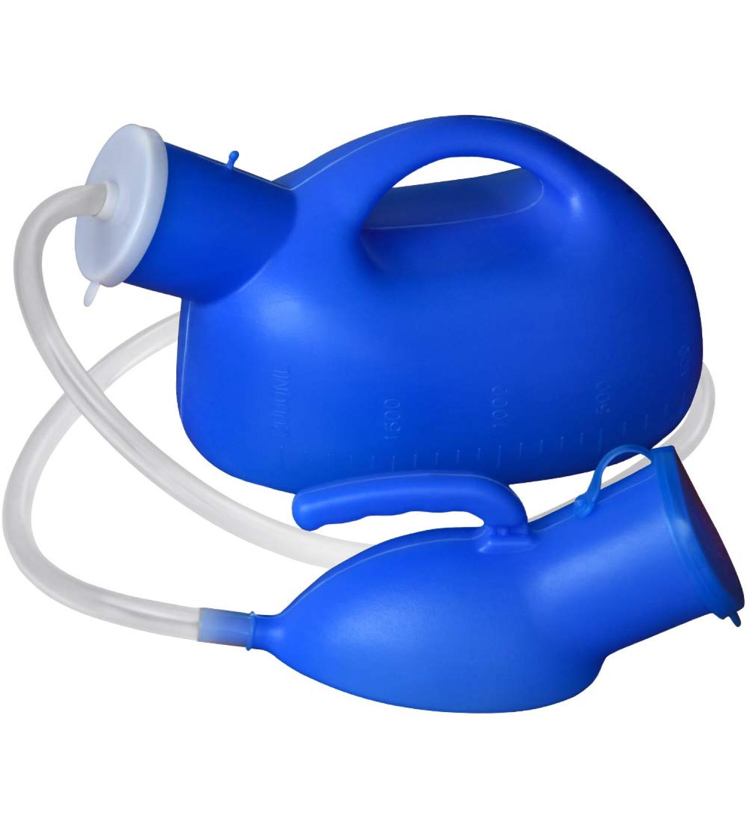 Urinals for men Men's urinal with hand-held portable urine cup 2000 ml urinal bottle catheter male urinals for elderly bedridden hospital beds wheelchair (BLUE) - Buy Online on SooperMarket.com