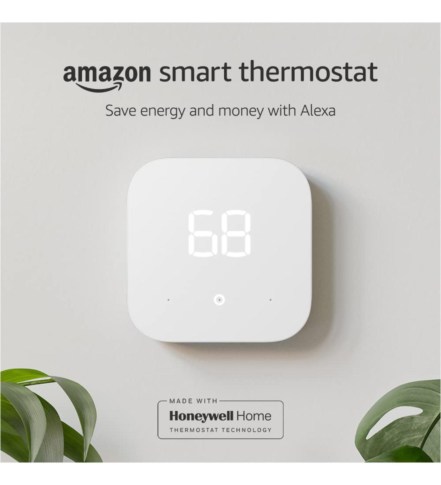 Certified Refurbished Amazon Smart Thermostat - ENERGY STAR Certified - Works with Alexa - DIY Installation - C-Wire Required - Buy Online on SooperMarket.com