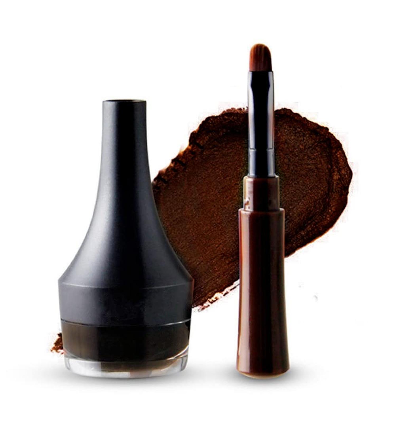 Go Ho Matte Brown Gel Eyeliner - Waterproof, Smudge-proof, Long-lasting Cream with Brush - 2 Brown - Buy Online on SooperMarket.com