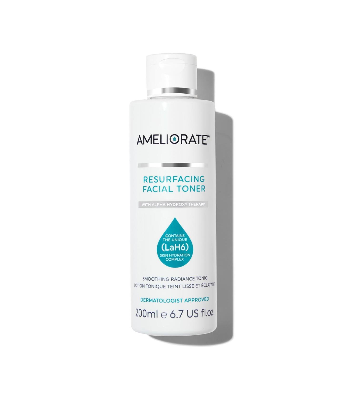 AMELIORATE Resurfacing Facial Toner 200ml l Suitable for KP Normal and Dry Skin | Pore-refining and Radiance Enhancing Toner | Dermatologist Approved and Clinically Proven - Buy Online on SooperMarket.com