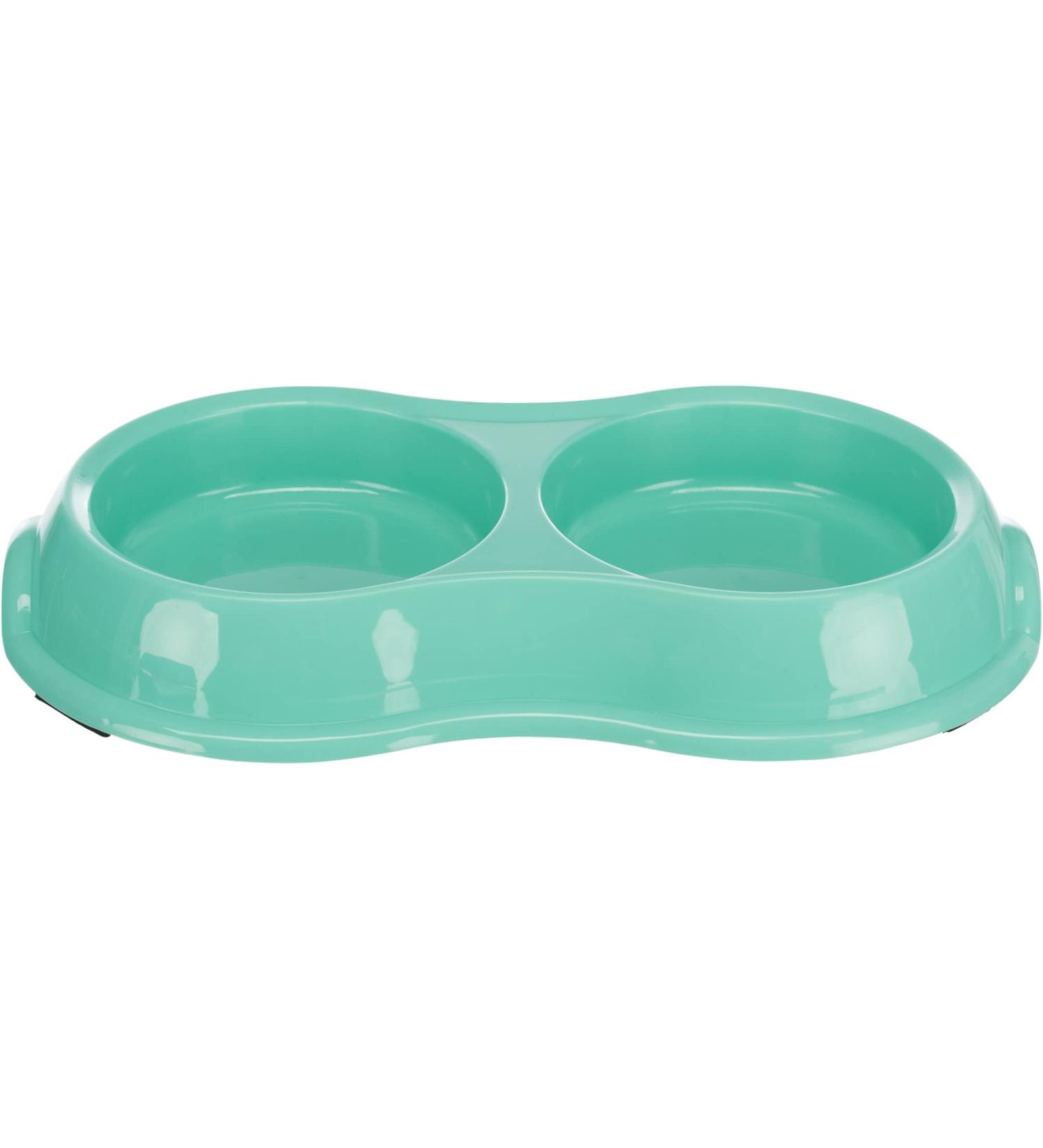 Trixie Light Weight Version Plastic Double Bowl for Cat 200 ml Assorted Colors 1 Count (Pack of 1) - Buy Online on SooperMarket.com