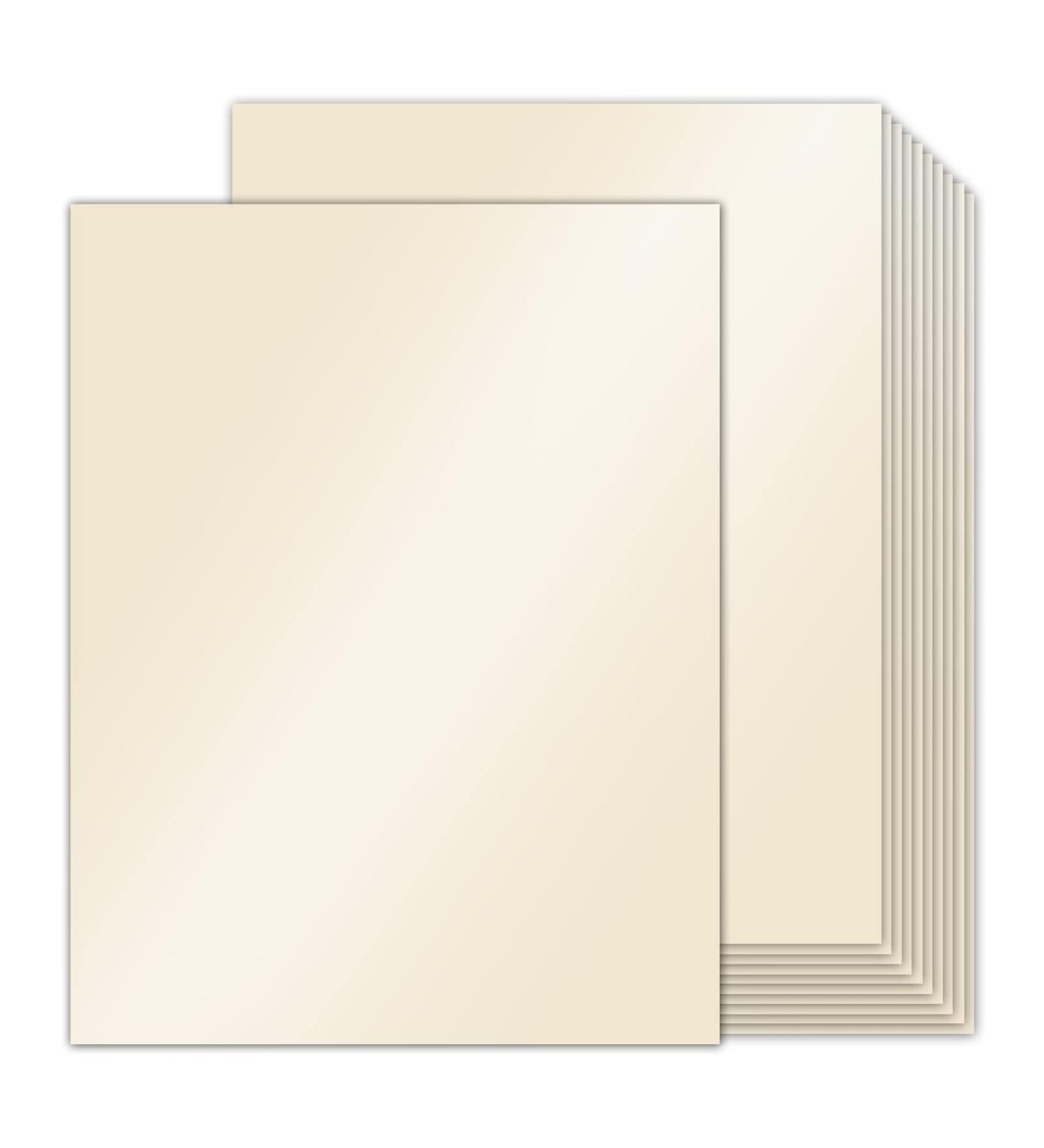 100 Sheets Cream Shimmer Cardstock 8.5x11 - 80lb Metallic Paper for Invitations, Certificates, Crafts - Goefun Card Stock Printer Paper - Buy Online on SooperMarket.com