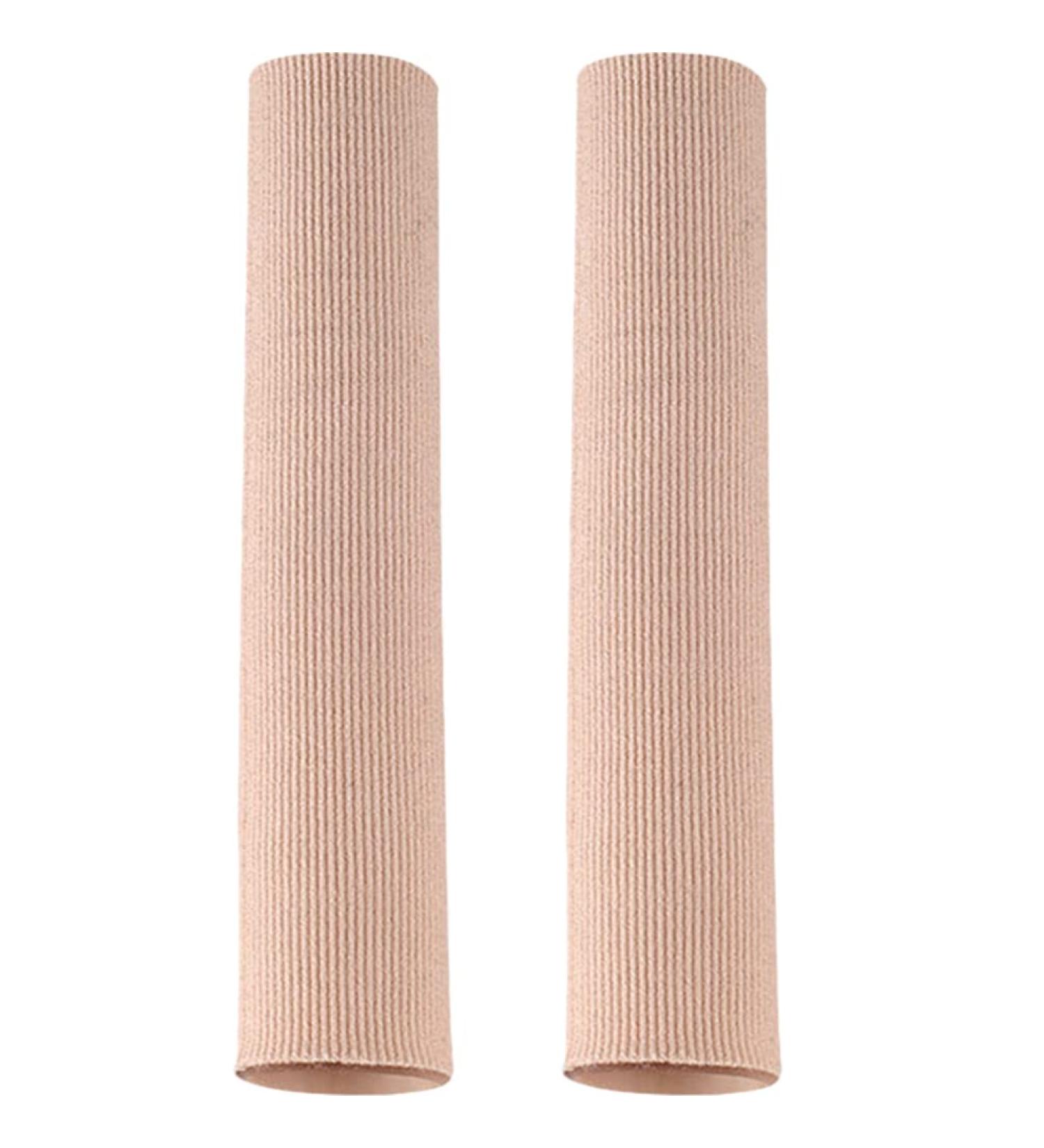 COHEALI Silicone Gel Toe Spacers and Protectors - 2Pcs Beige Finger Sleeves for Toe Blister Relief - Elastic Bandage for Anti-Wear Protection - 20X1.8CM - Buy Online on SooperMarket.com