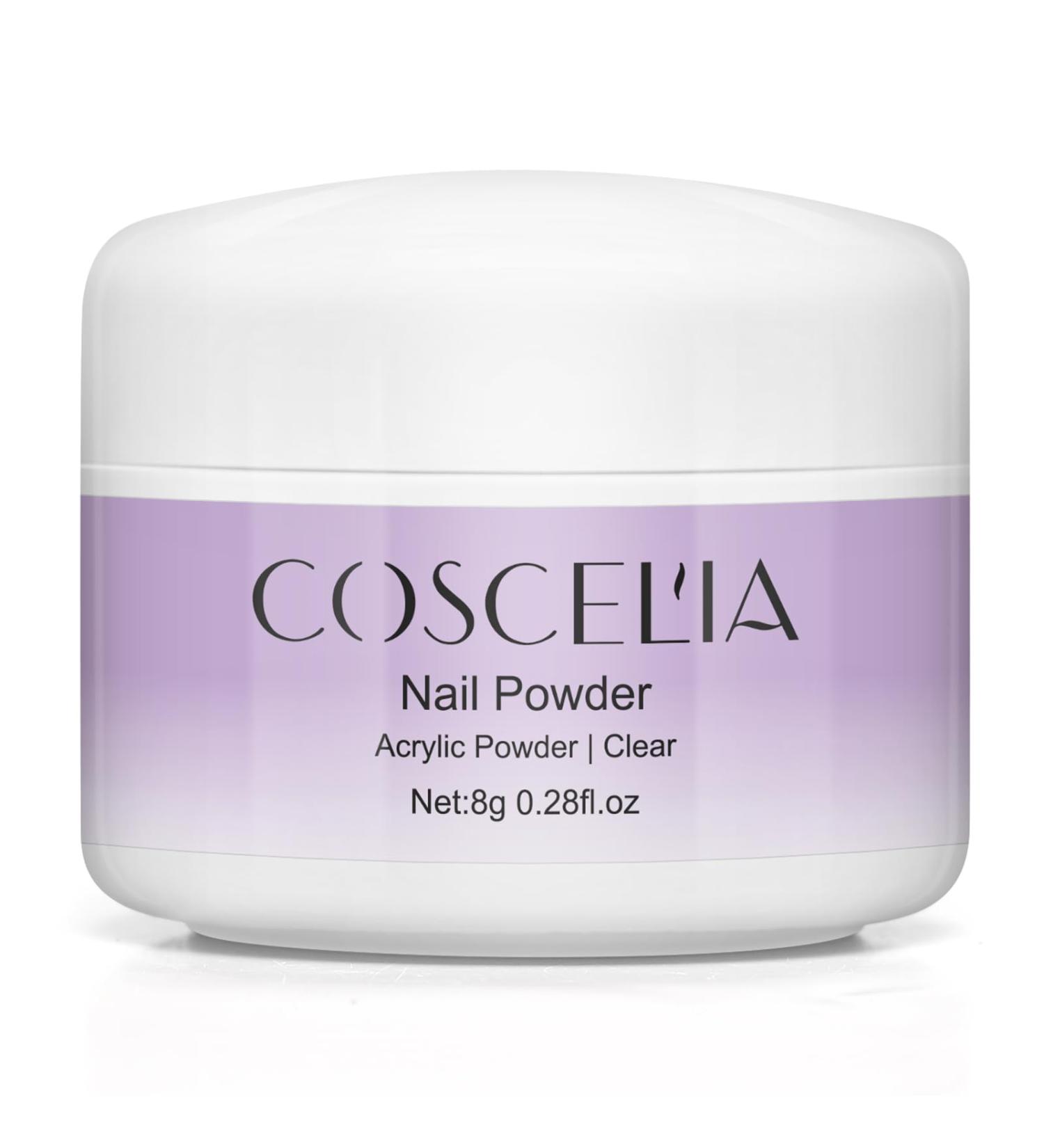 COSCELIA Acrylic Powder for Nails - 8g Transparent for 3D Nail Extensions | No Lamp Needed | Shop Internationally - Buy Online on SooperMarket.com