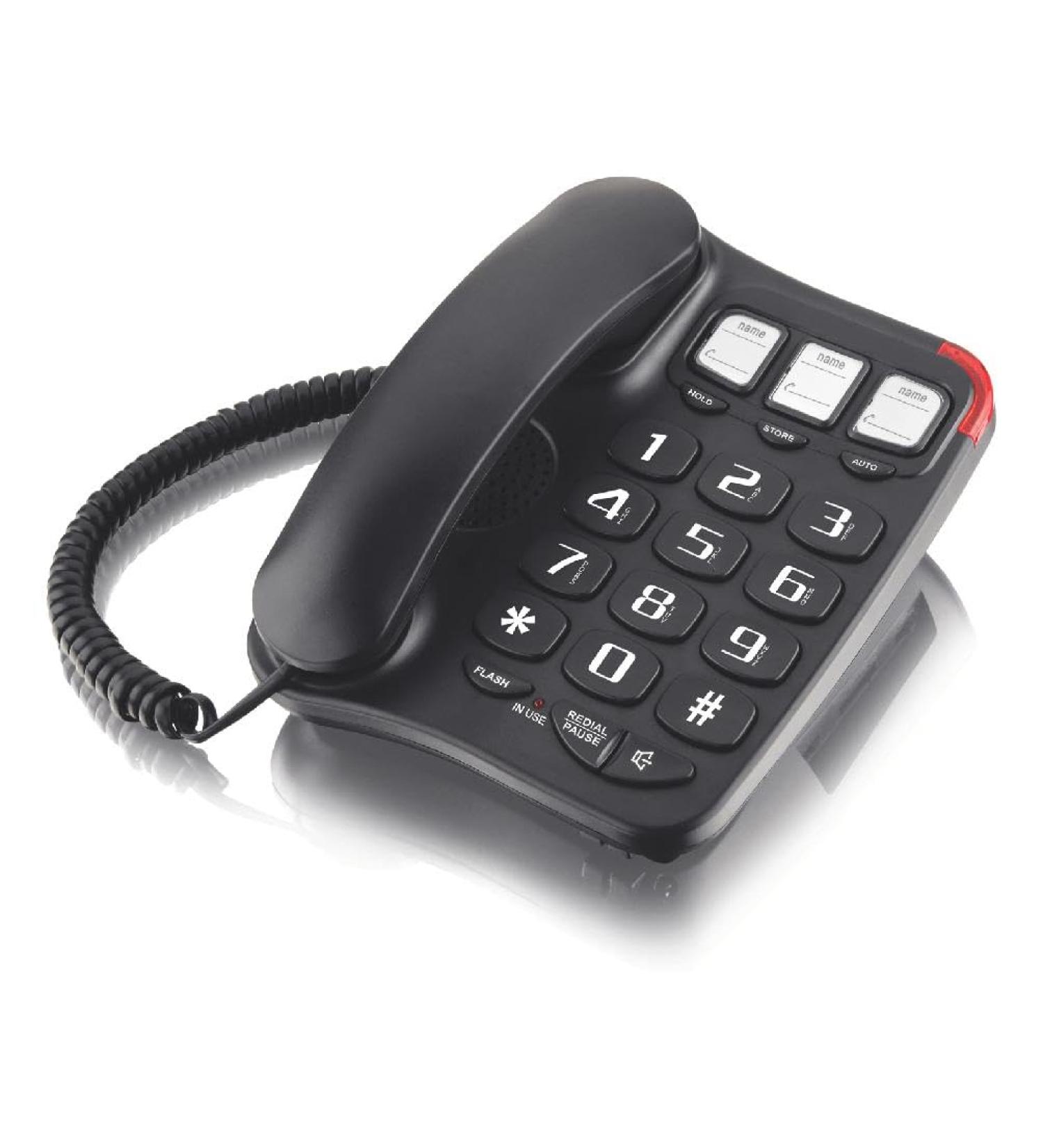 Loud Ringtone Landline Phone for Elderly Big Button Fixed Home Phone with Amplified Sound and Easy-to-Read Display Big Button Landline Phone Desktop Telephone Loud Ringtone Fixed Home Phone for and Black - Buy Online on SooperMarket.com