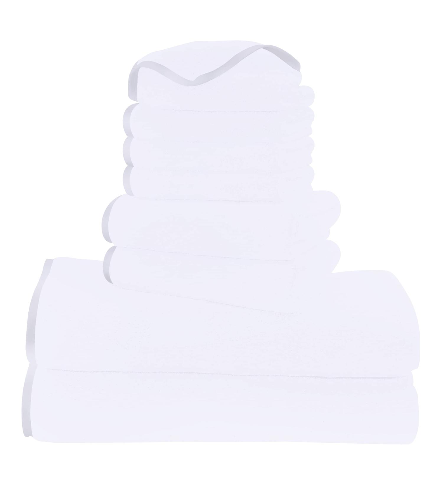 Microfiber 8-Piece Towel Set - Ultra Soft & Absorbent - 2 Bath, 2 Hand Towels, 4 Wash Cloths - White - Ideal for Bathroom, Gym, Hotel, Beach, Spa - Buy Online on SooperMarket.com