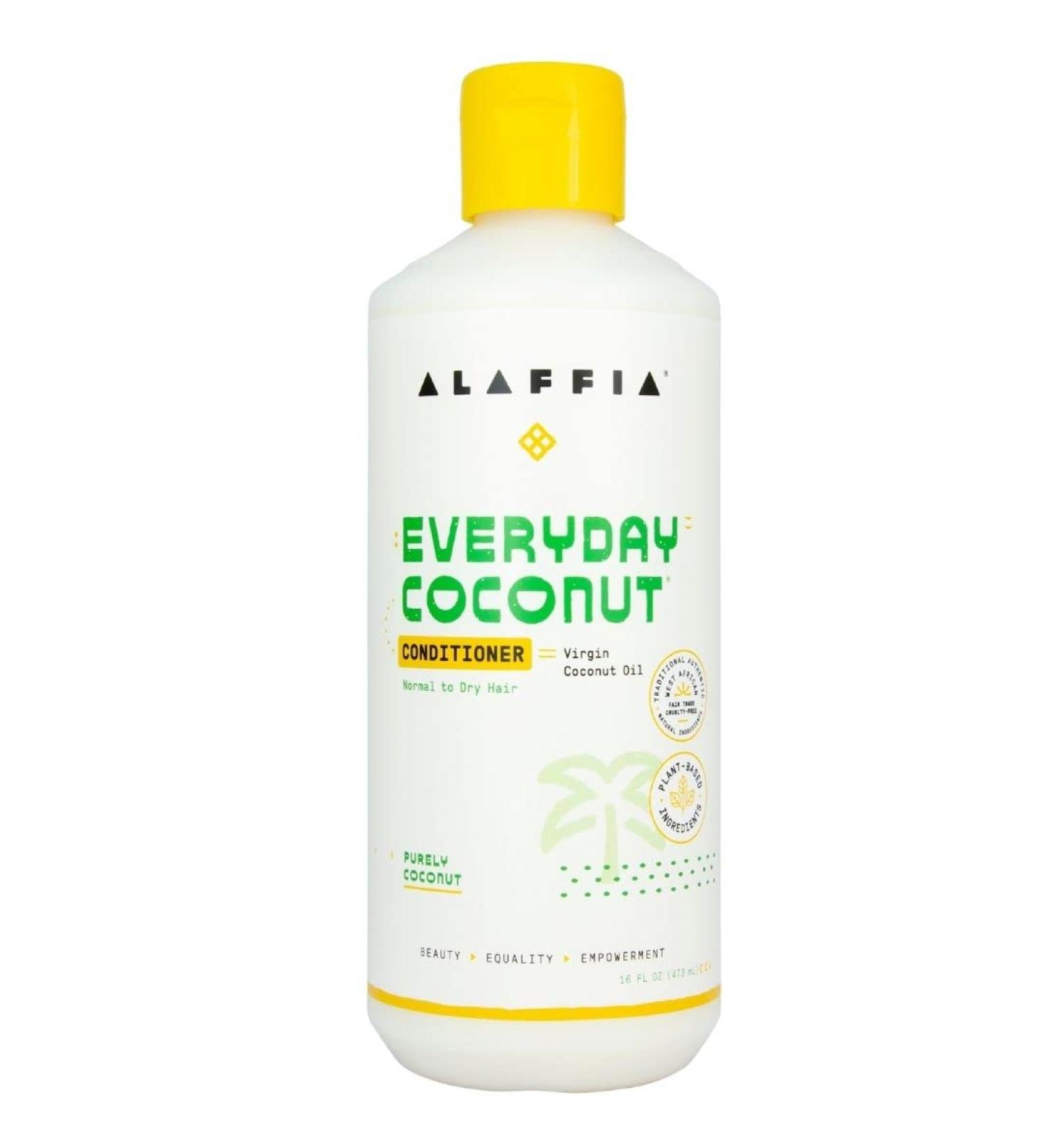 Alaffia Everyday Coconut Conditioner | Best Moisturizer for Wavy & Curly Hair | Vitamin E & Virgin Coconut Oil | 16 Fl Oz - Buy Online on SooperMarket.com