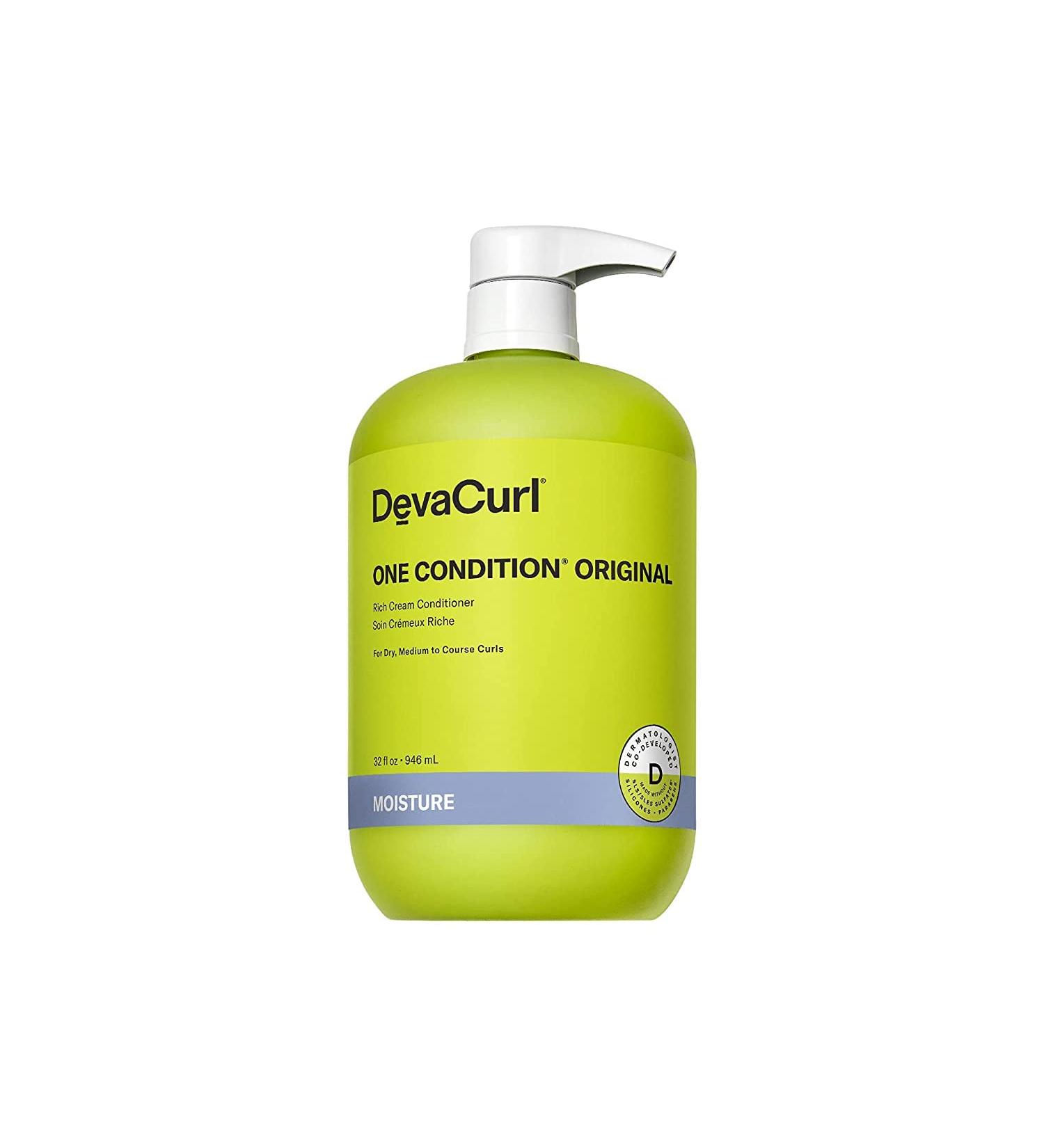 DevaCurl One Condition Original Rich Cream Conditioner | 32 fl oz | Fights Frizz, Tangles, Nourishes Curls | Soft Lemongrass Variant - Buy Online on SooperMarket.com