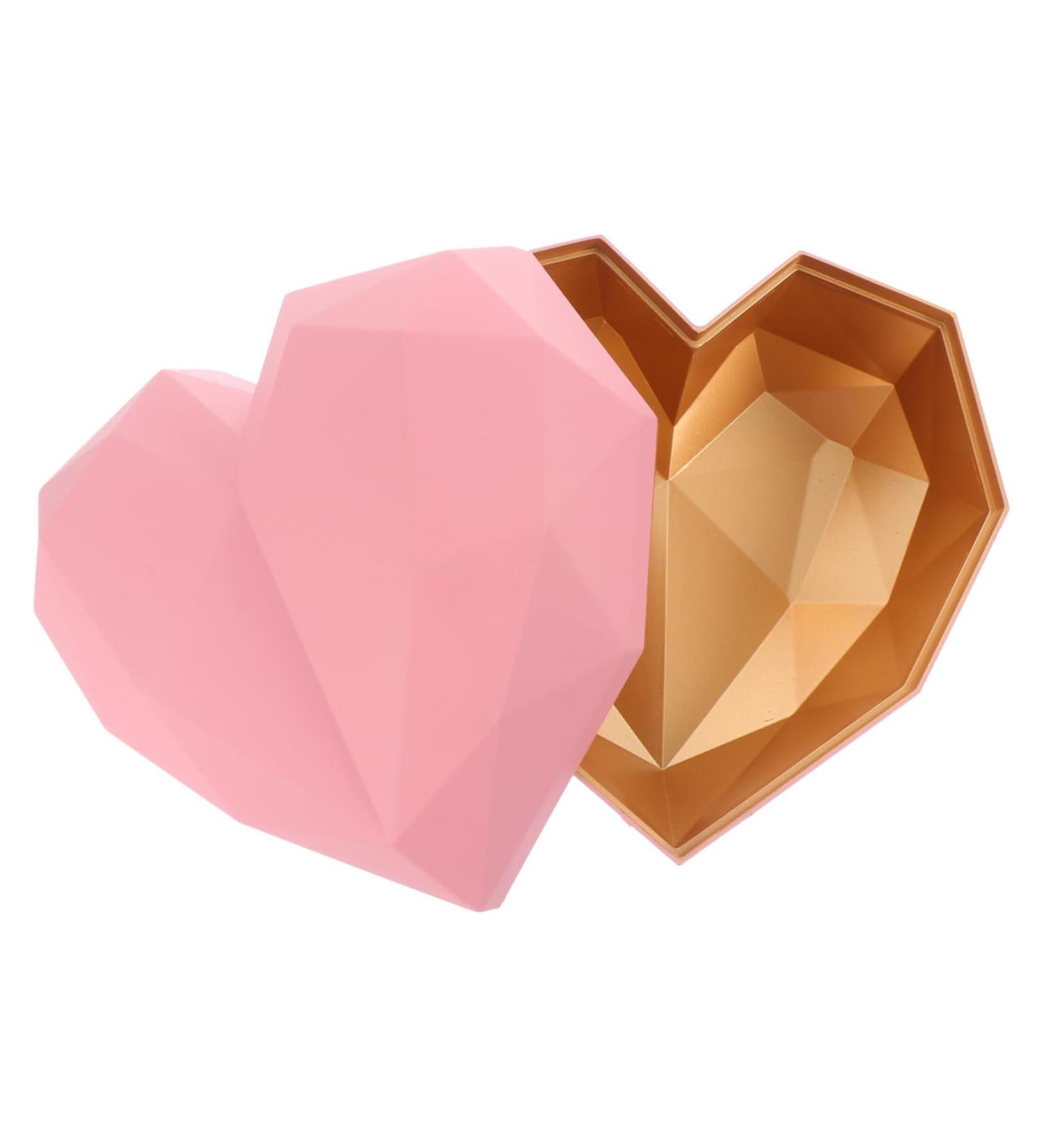 KOMBIUDA Heart Shaped Box Bridesmaid Wedding Favor Boxes Party Holder With Cover Miss 18X18X12CM Pink - Buy Online on SooperMarket.com