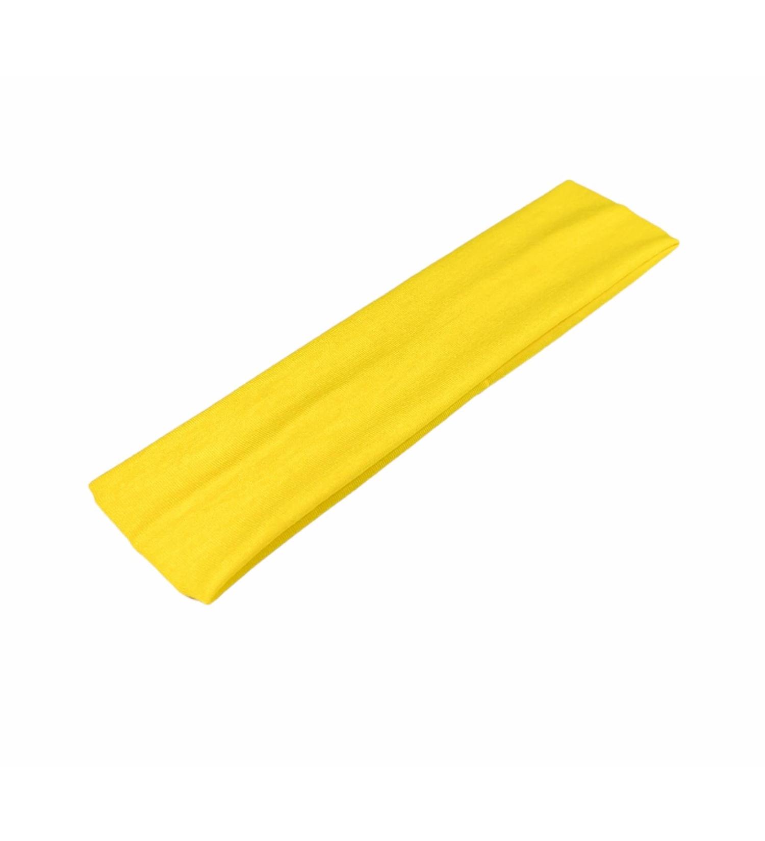WESTEND CHOICE 5cm Wide Headbands Plain Stretchy Kylie Head Band Bandeau Unisex Headbands for Women & men Soft Hair Band Gym Exercise Yoga Headband (Yellow)