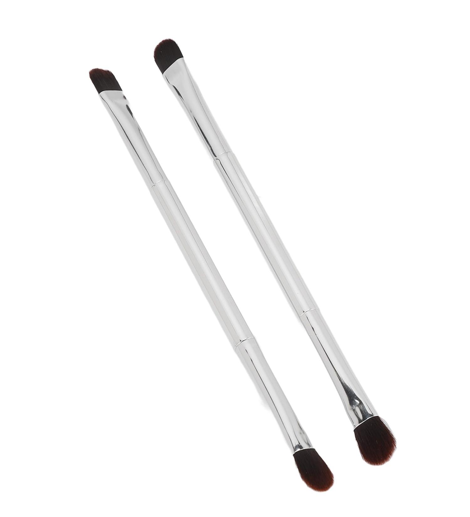 Double Ended Eyeshadow Brush with Soft Fiber Hair Professional Silver Makeup Brush Concealer Brush for Women and Makeup Artist Even Powder Grasping Electroplated Handle  - Buy Online on SooperMarket.com