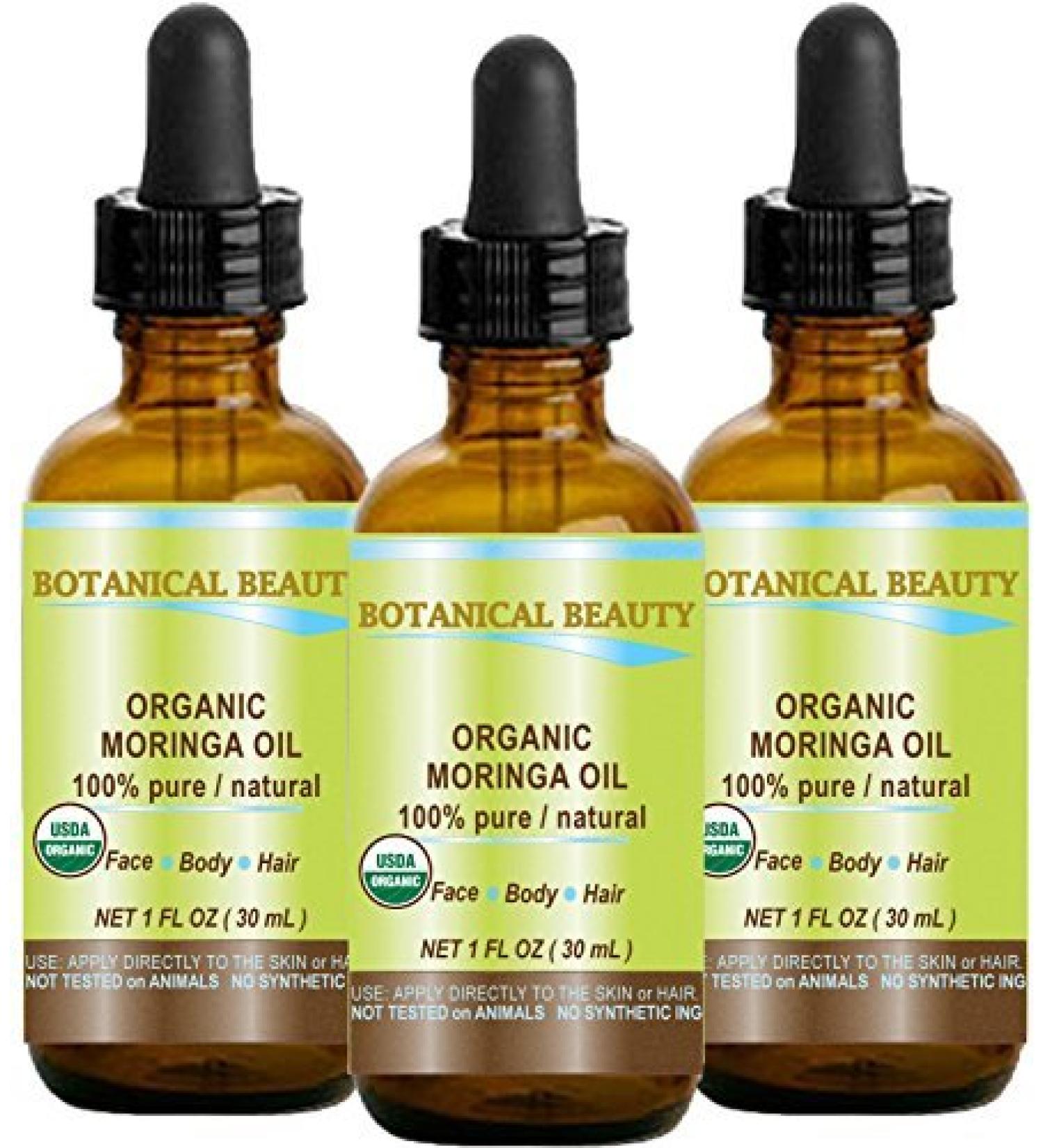 Certified Organic Moringa Oil - 100% Pure 30ml for Skin, Hair, Lip & Nail Care - Buy Online on SooperMarket.com