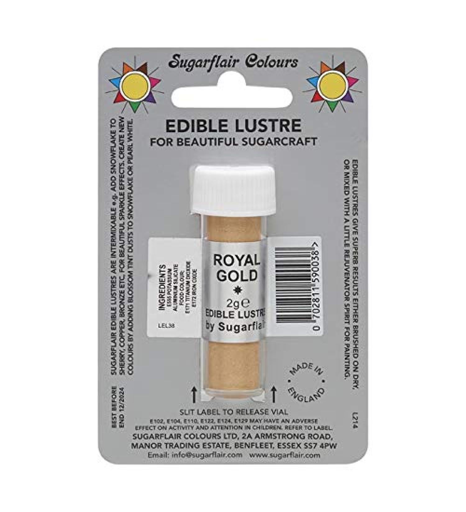 Sugarflair ROYAL GOLD Edible Lustre Dust Powder - Cake decorating shimmer