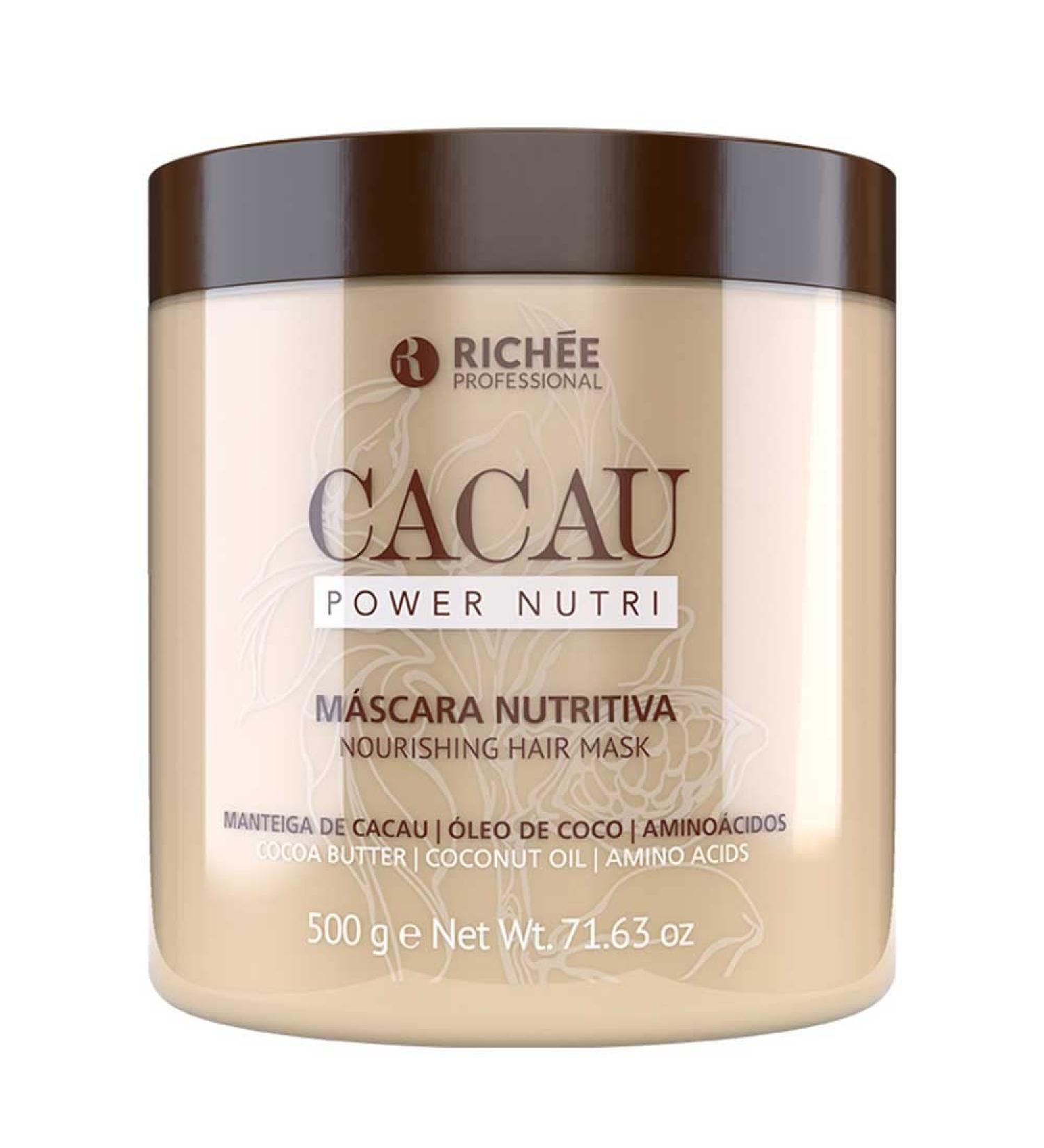 Rich e Cacau Power Nutri Nourishing Hair Mask with Coconut Oil 500g/17.63 oz Cacau Power Mask 500g
