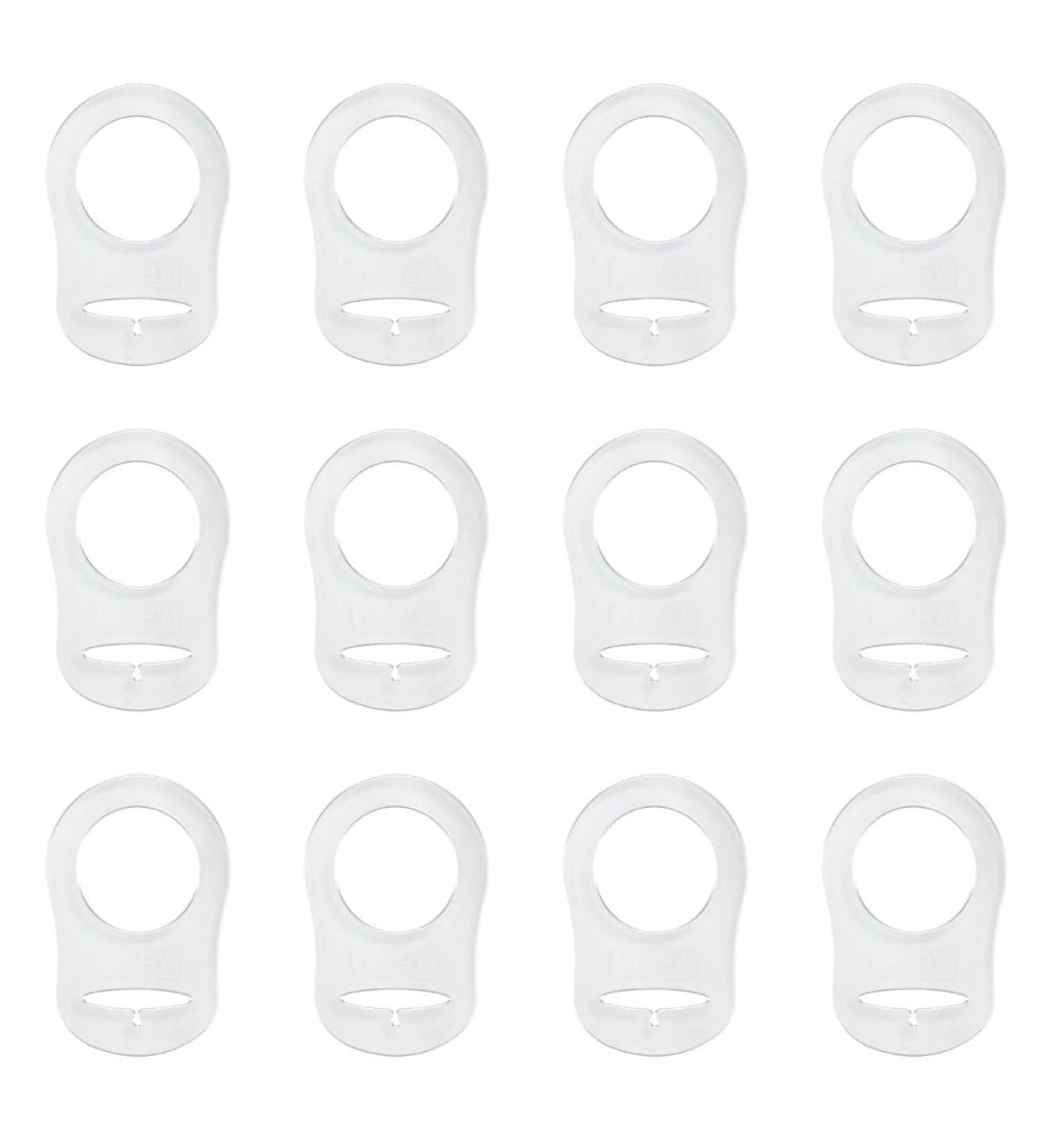 12pcs Transparent Silicone Button Pacifier Holder Clips for Baby MAM Soother - Buy Online on SooperMarket.com