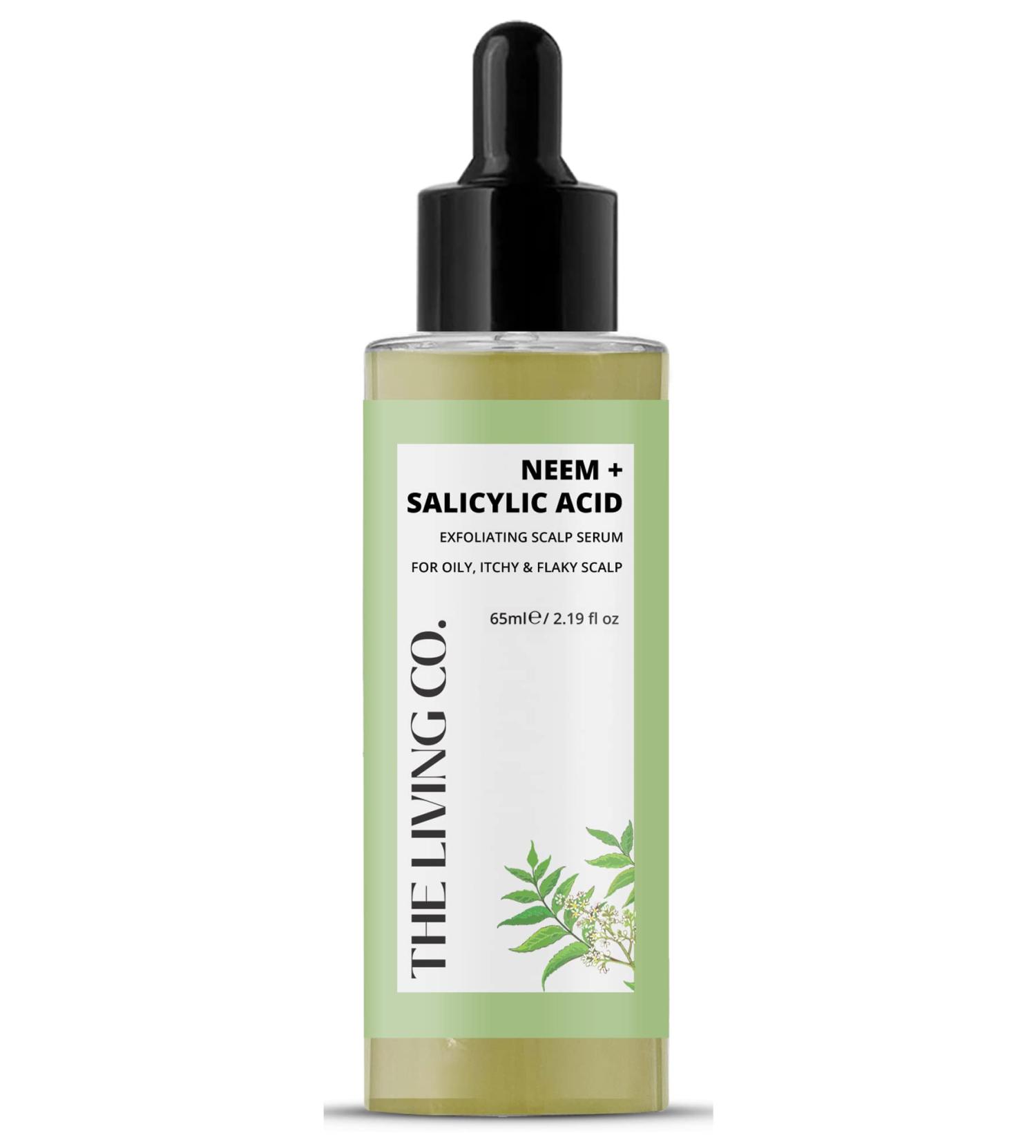 THE LIVING CO Neem + Salicylic Acid Exfoliating Scalp Serum 65ml For Oily Itchy & Flaky Scalp - Buy Online on SooperMarket.com