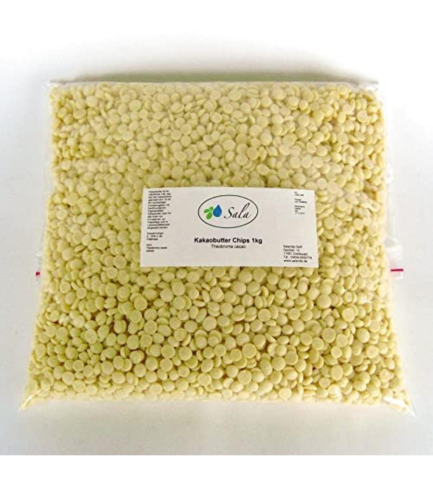 Sala cocoa butter chips pastilles food grade conv. 1 kg 1000 g bag