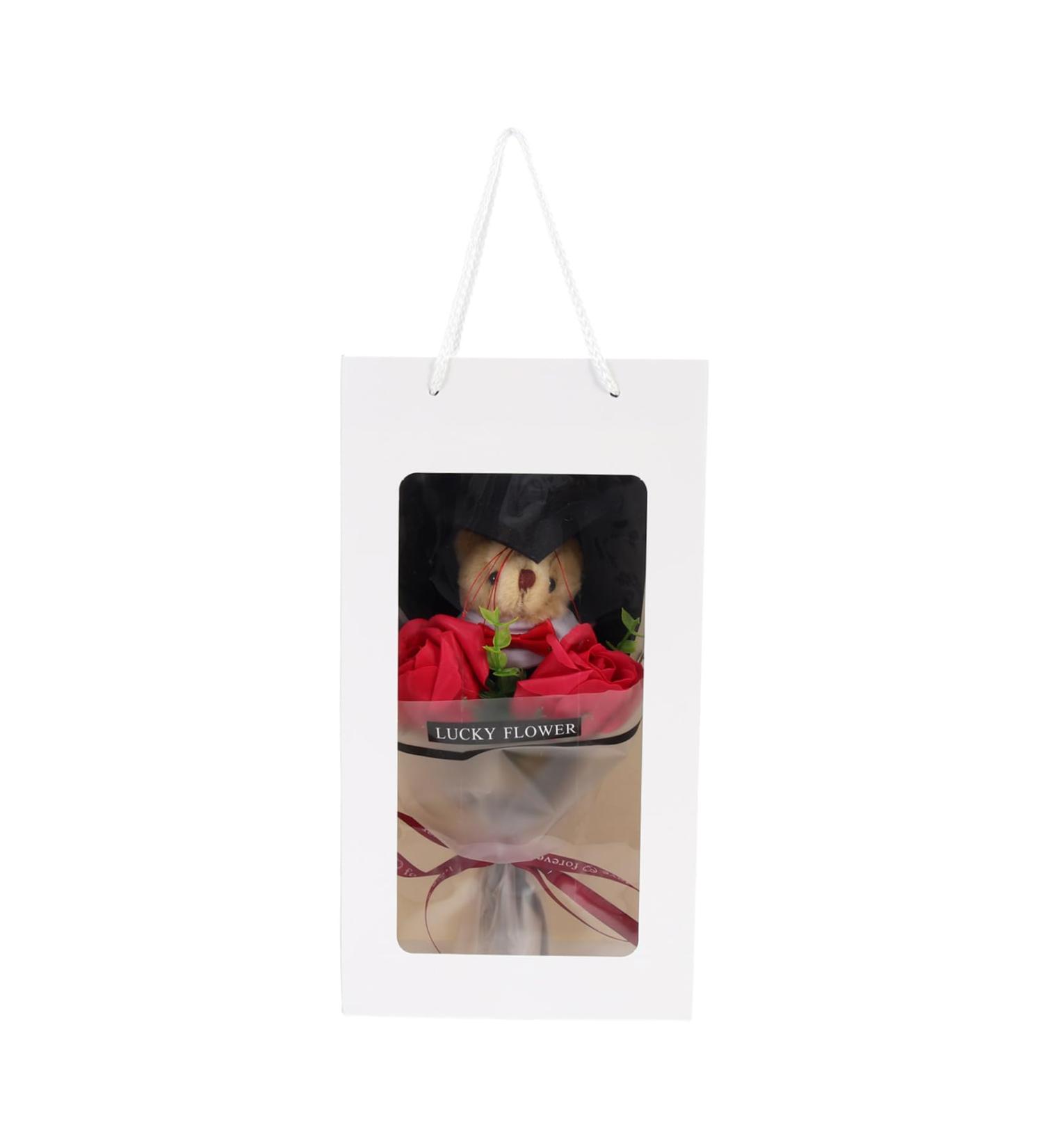 Alipis Bear Bouquet Roses Fresh Flowers Gifts Sunflowers Decor Sunflower Decorations Doll Flower Bouquet Stuffed Pig Plush Toy Doll Figurine Bouquet Animal Accessories Banquet Cloth Rose 30X15CM - Buy Online on SooperMarket.com