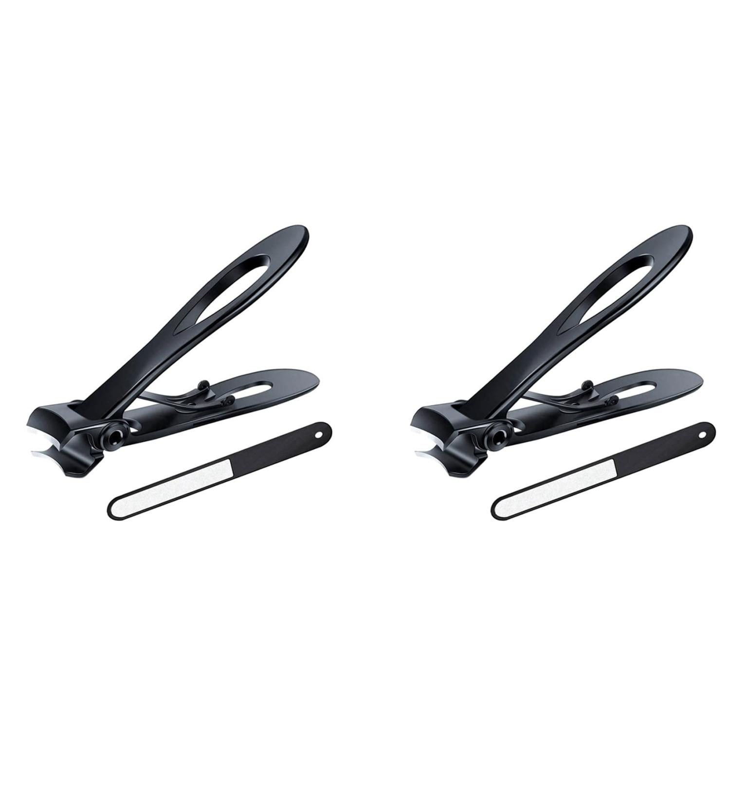 Ronlok 2X Nail Clipper Set Thick Toenail& Fingernail Cutter with Wide Jaw Opening Stainless Steel Nail File for Men&Women Black - Buy Online on SooperMarket.com