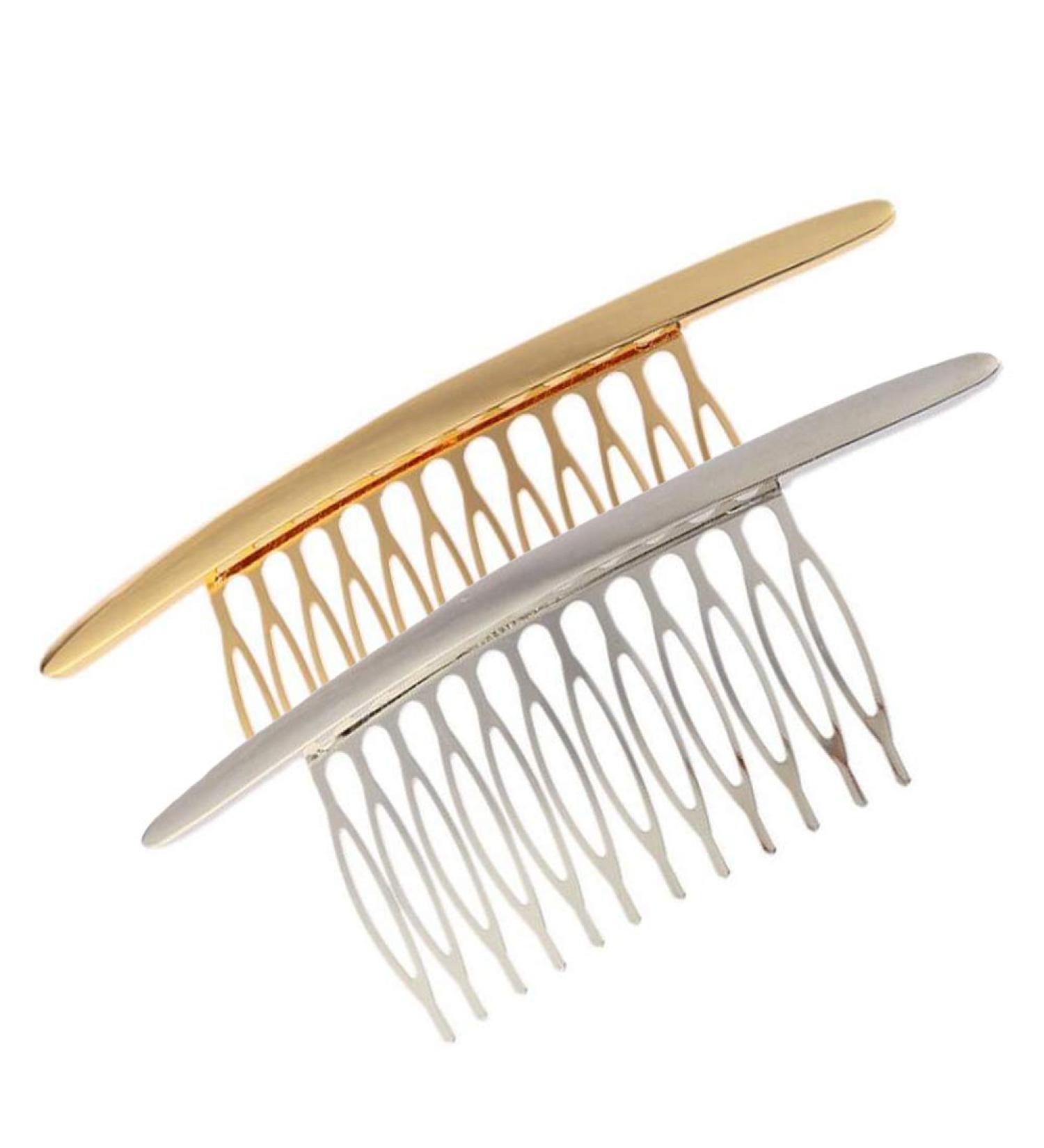 Vasana 2-Piece Gold & Silver Elegant Alloy Hair Combs for Women & Girls - French Twist Kamm Grips & Styling Tools - Buy Online on SooperMarket.com
