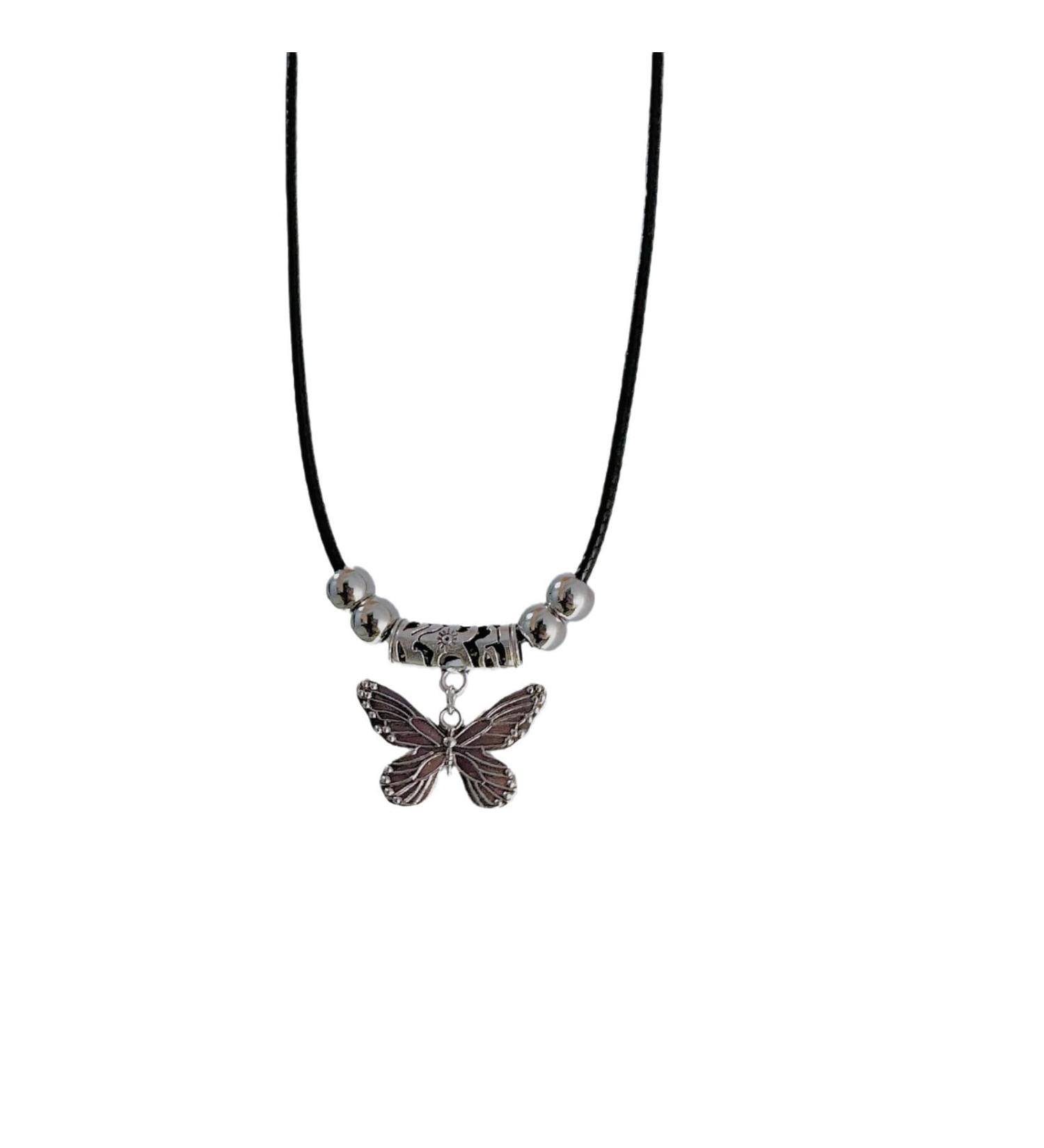 Oralgo Butterfly Necklace - Adjustable Ethnic Collarbone Chain for Women | Fashionable Jewelry International Shipping - Buy Online on SooperMarket.com