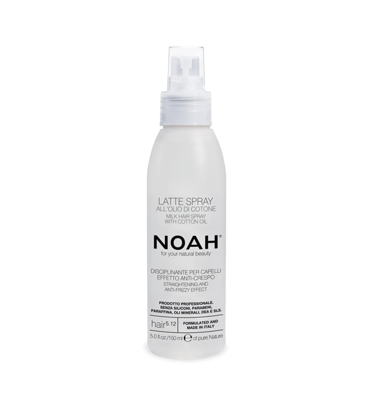 NOAH Natural 5.12 Milk Hair Spray with Cotton Oil For Straightening and Anti-Frizzy Effect 150ml - Buy Online on SooperMarket.com