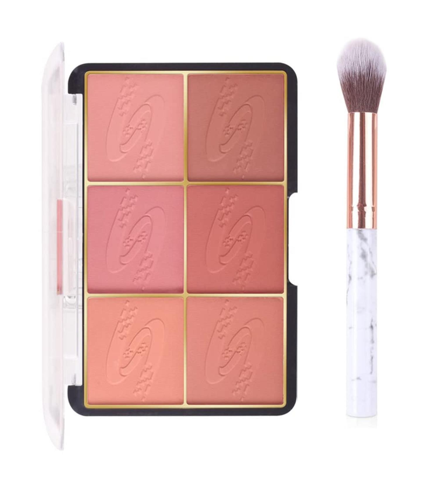 Go Ho 6-Color Face Blush Palette Light Matte Contour Makeup Kit - Set with Brush - Buy Online on SooperMarket.com