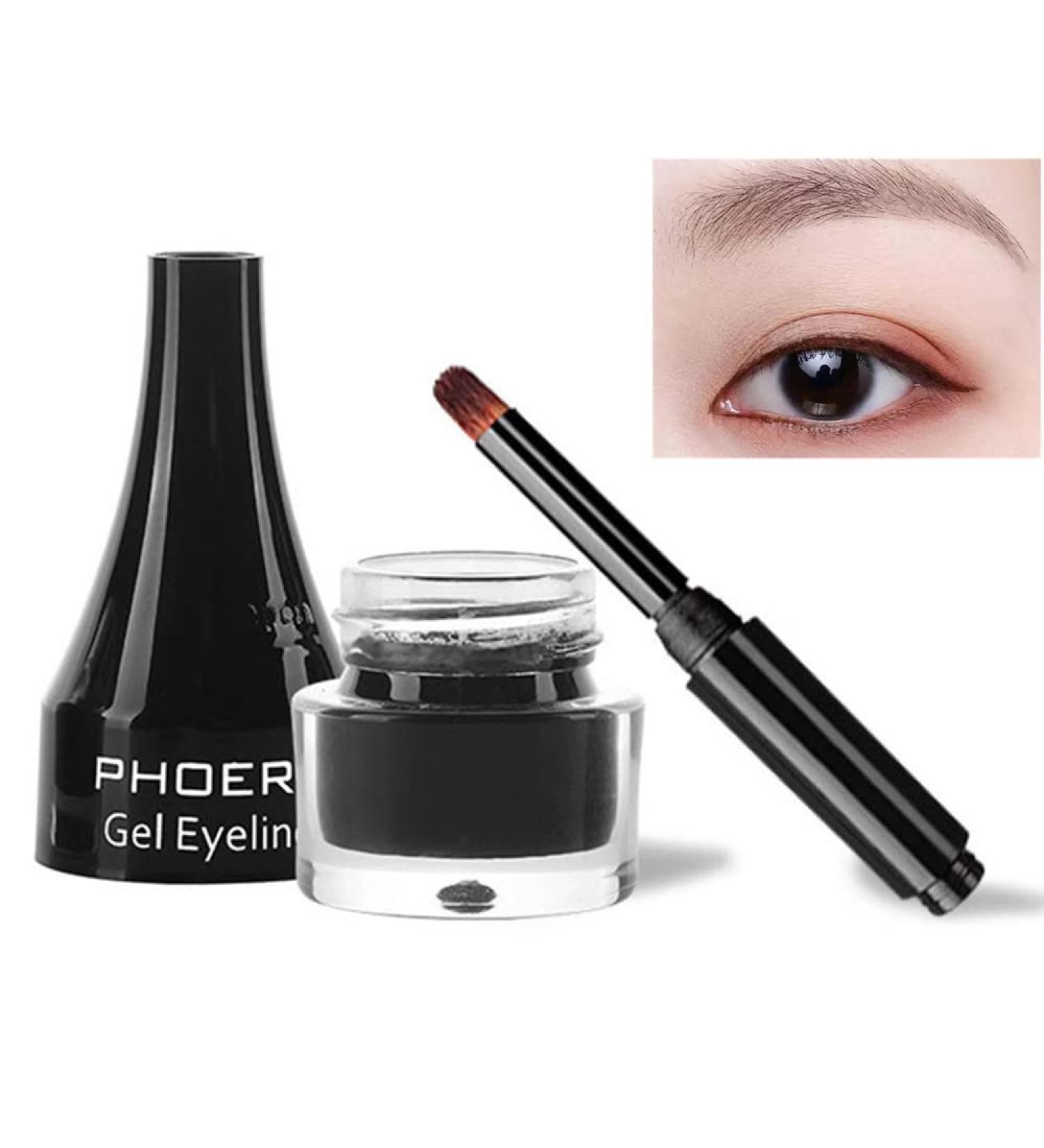 Go Ho Brown Eyeliner Gel Pot - High Pigmented Matte Cream Eye Makeup with Brush for Women - Buy Online on SooperMarket.com