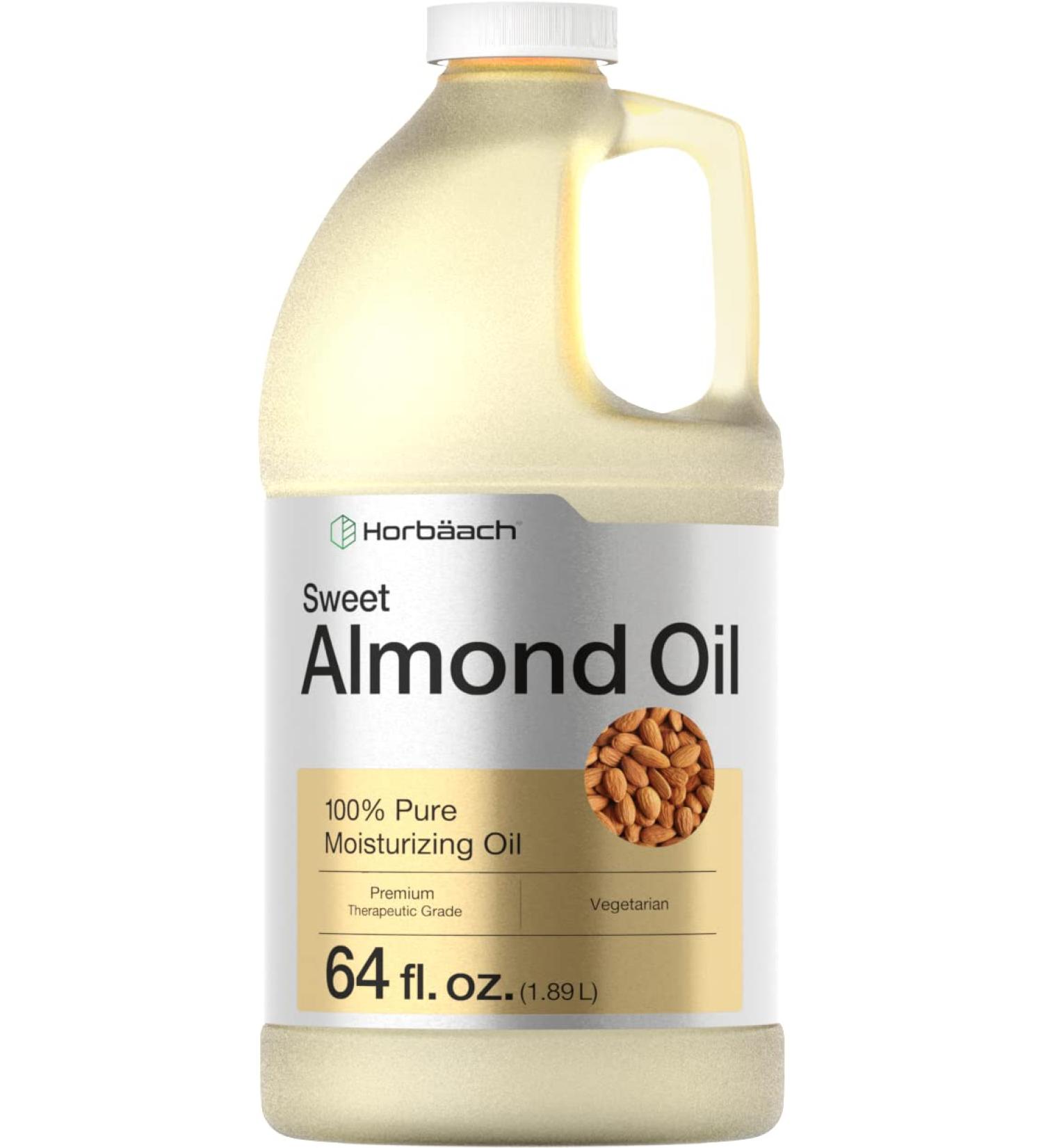 Sweet Almond Oil 64 fl oz - Moisturizing Hair & Skin Oil - Bulk Size Carrier Oil | Vegan & Non-GMO | Horbaach - Buy Online on SooperMarket.com