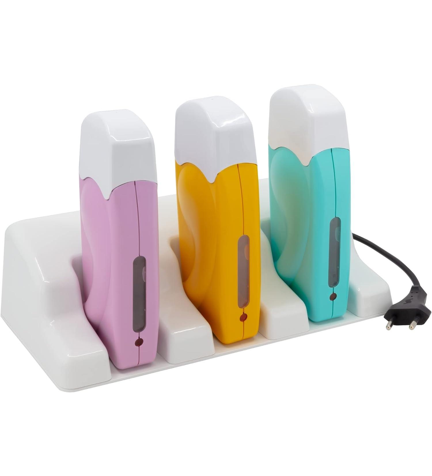 Epilwax Professional Epilator for Wax Heaters - Multi-Colored 3 Guard 100ml Roll-On Hair Removal Device & Refill Pack - Buy Online on SooperMarket.com