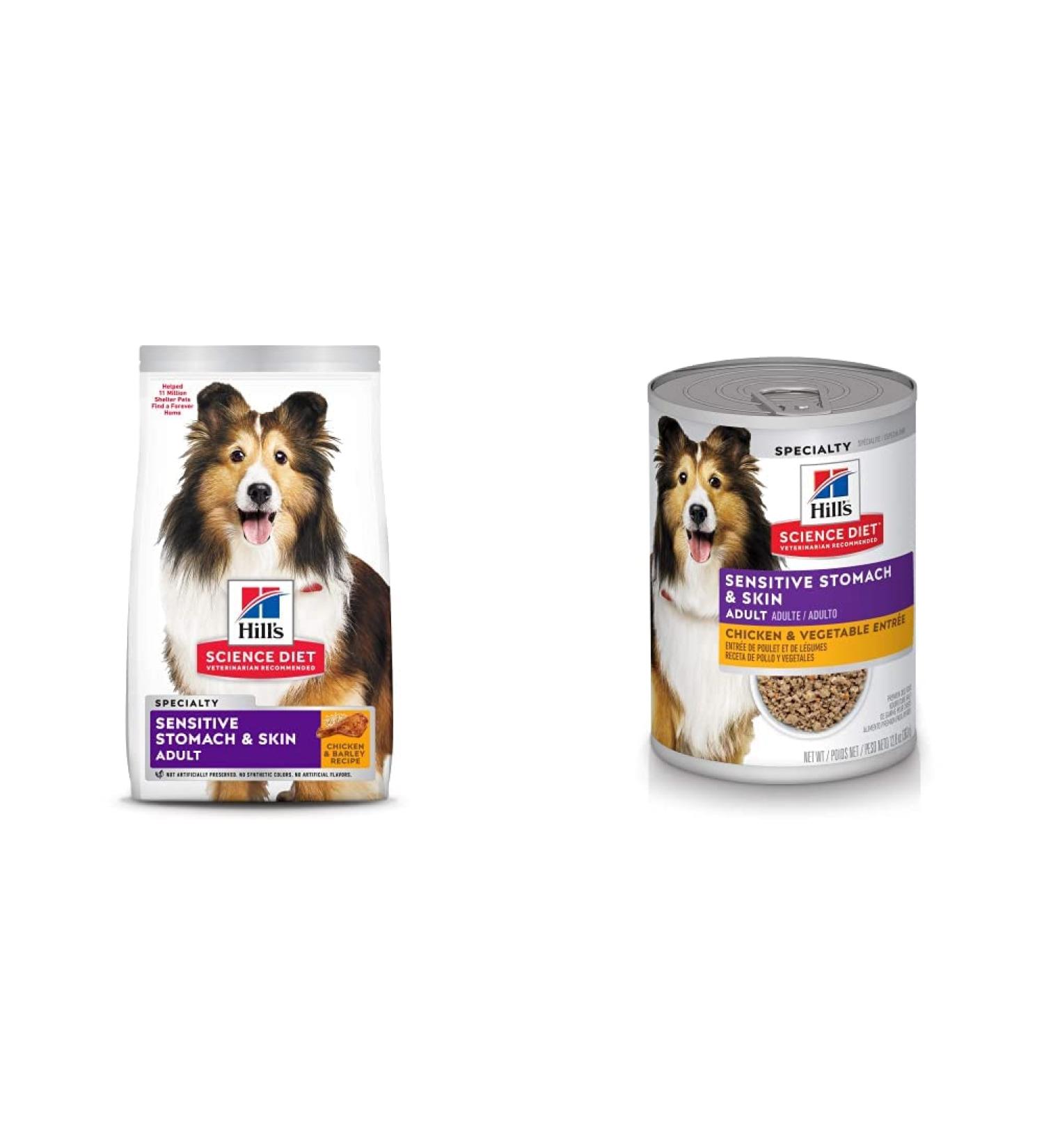 Hill's Science Diet Adult Sensitive Stomach & Skin Dry + Canned Dog Food Bundle 7.03 kg (Pack of 1) Dry | Chicken Meal + Dog Food Chicken - Buy Online on SooperMarket.com