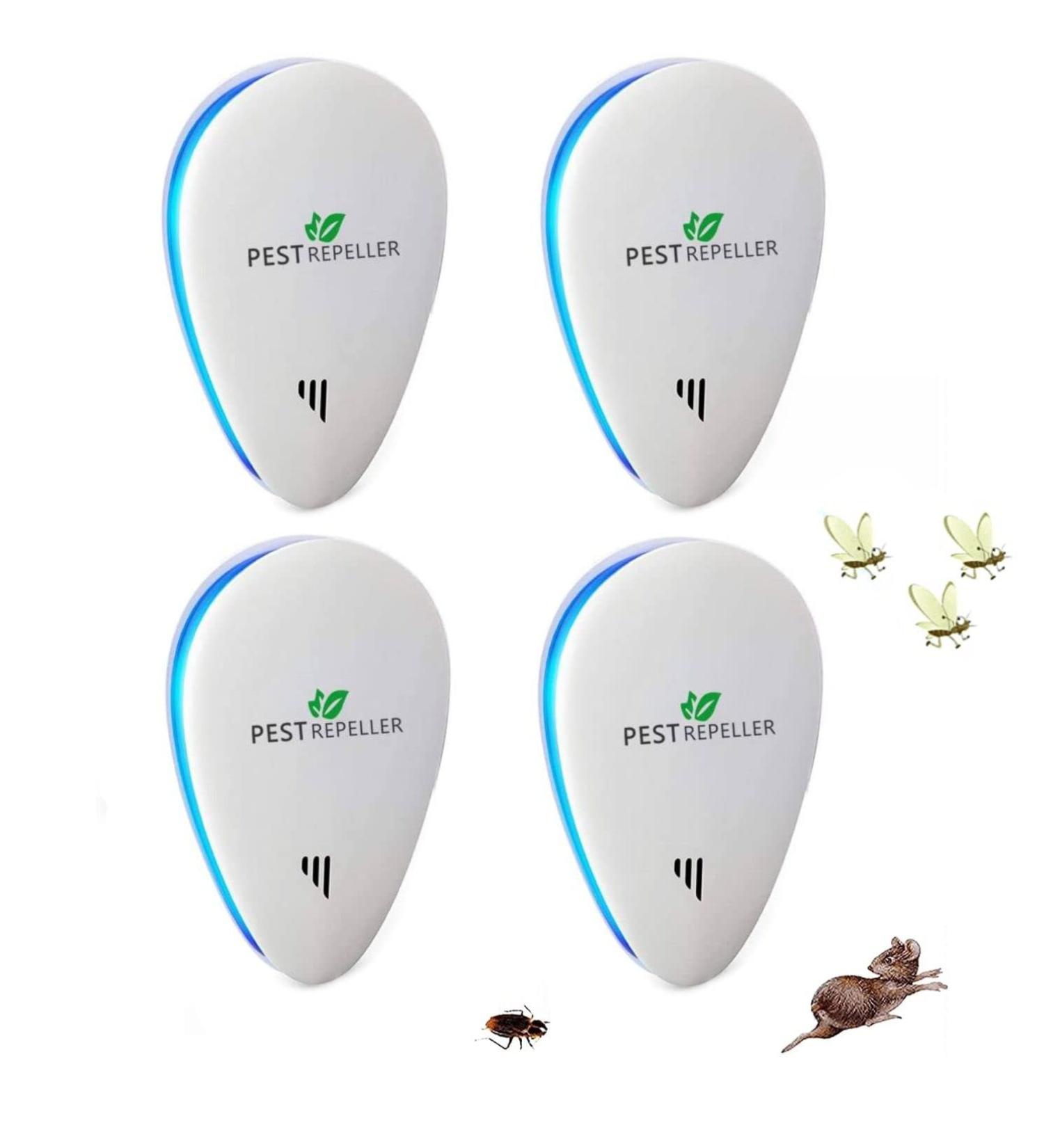 Ultrasonic Pest Repeller 4-Pack - Electric Mouse Repellent for Rodents, Mosquitoes, Rats, Spiders, Ants - Buy Online on SooperMarket.com