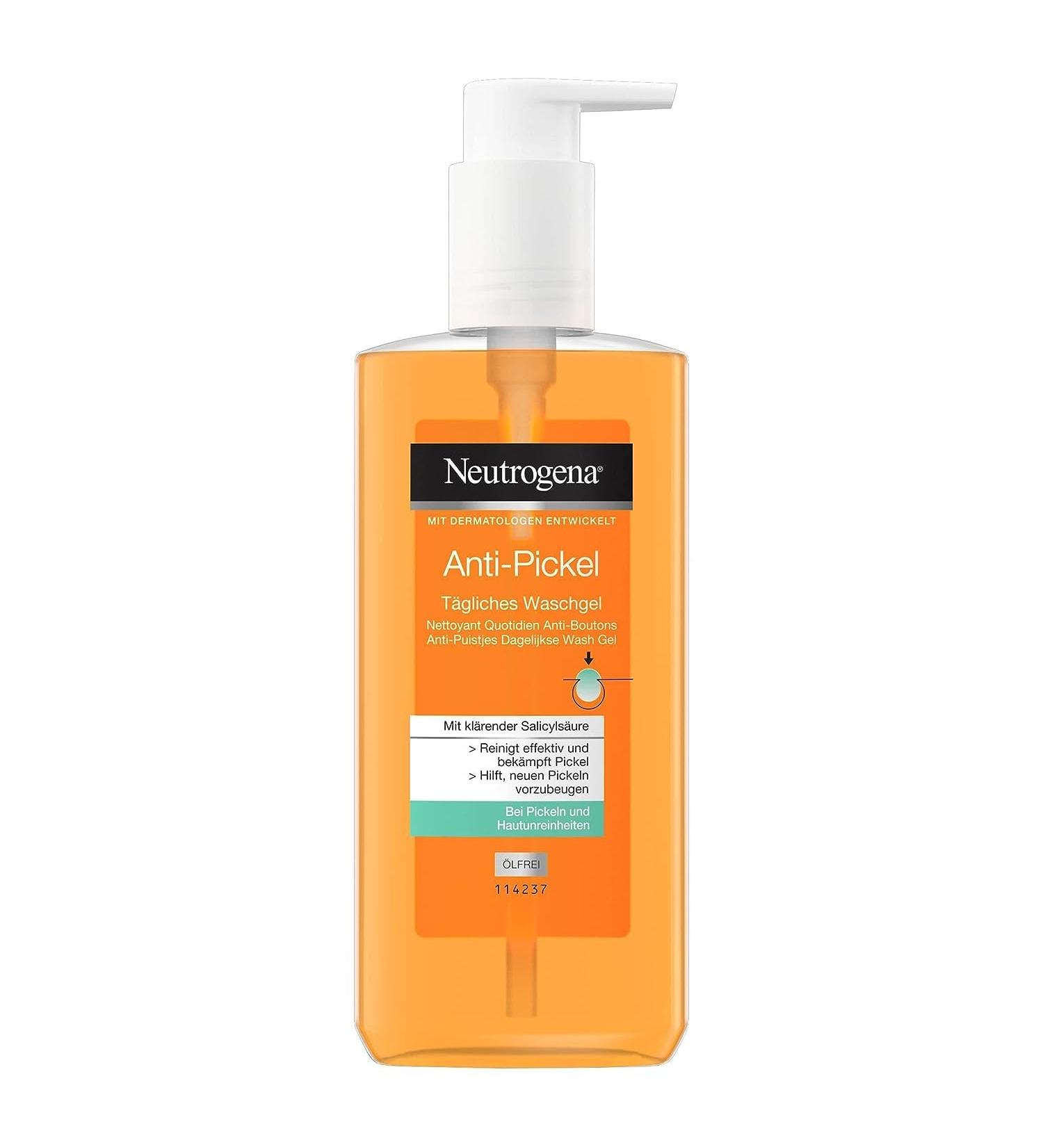 Neutrogena Anti-Pimple Facial Cleanser | Daily Wash Gel with Salicylic Acid | Oil-Free for Impure Skin | 200ml - International Shipping Available - Buy Online on SooperMarket.com