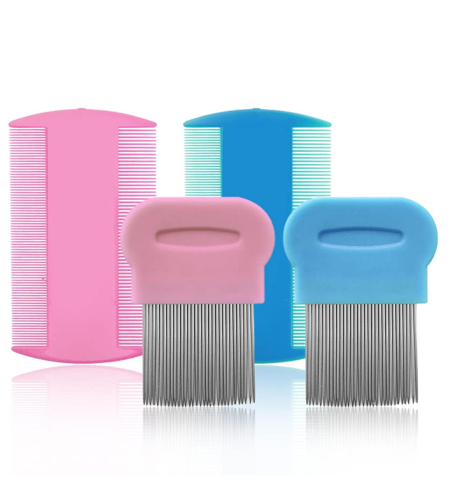 SKYPIA Pet Lice Comb Set for Dog Cat - Flea Tick Dandruff Remover & Grooming Supplies (4 Pack) - Buy Online on SooperMarket.com