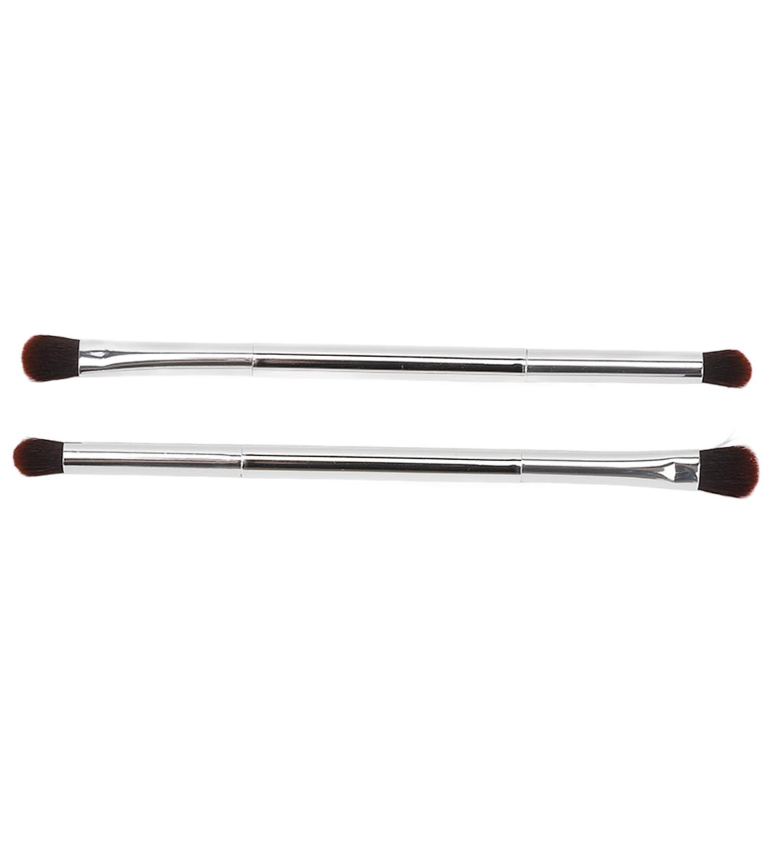 Makeup Brush Double Ended Eyeshadow Brush Soft Hair Silver Safe 2pcs for Travel for Women - Buy Online on SooperMarket.com
