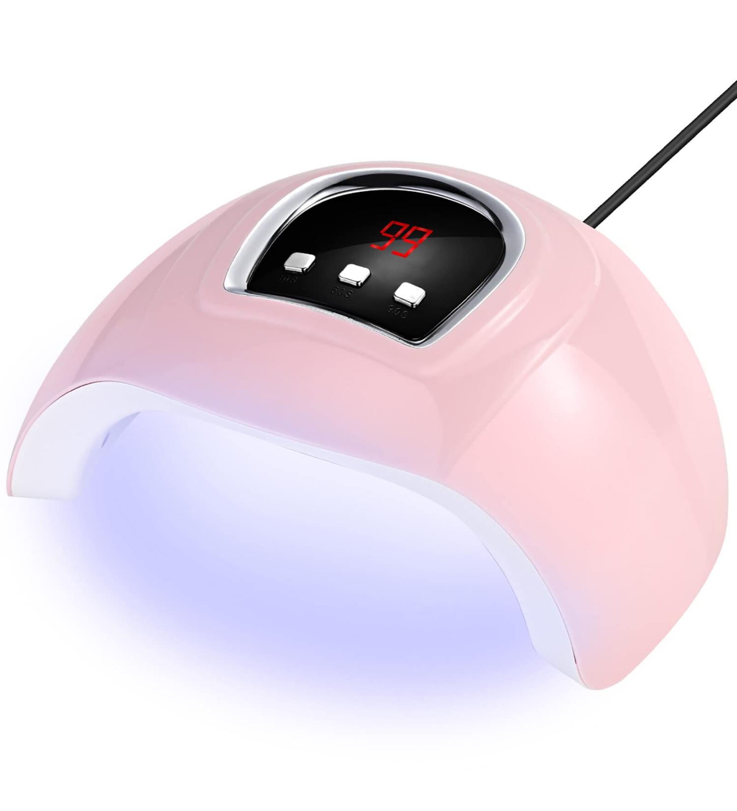 Yurayisen Nail Dryer Curing Lamp LED UV Nail Lamps for Gel Nail Polish with USB Plug 3 Timer Auto Sensor Smart Sensor Manicure and Pedicure Nail Art Tools for Home and Salon Pink - Buy Online on SooperMarket.com