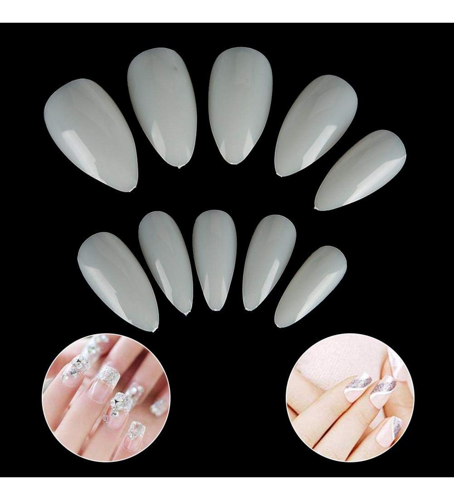 False Nails - Full Cover Oval Nail Art Tips | 500pcs Natural Color | International Shipping - Buy Online on SooperMarket.com
