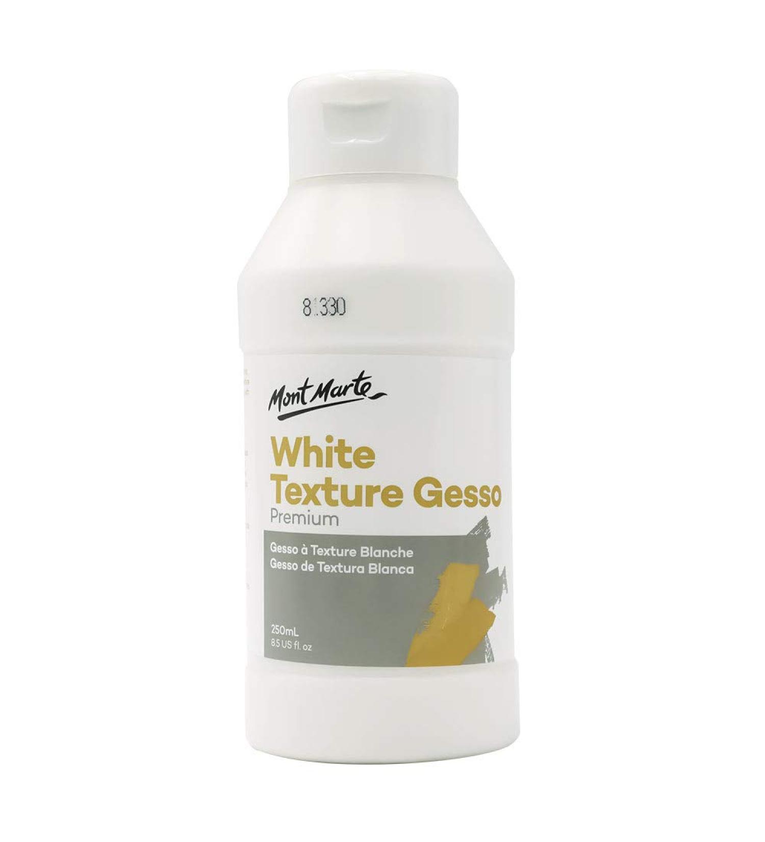 MONT MARTE Premium White Texture Gesso 8.45oz - Ideal for Acrylic, Oil Paint, Color Pencils, Pastels, Graphite and Charcoal - Buy Online on SooperMarket.com