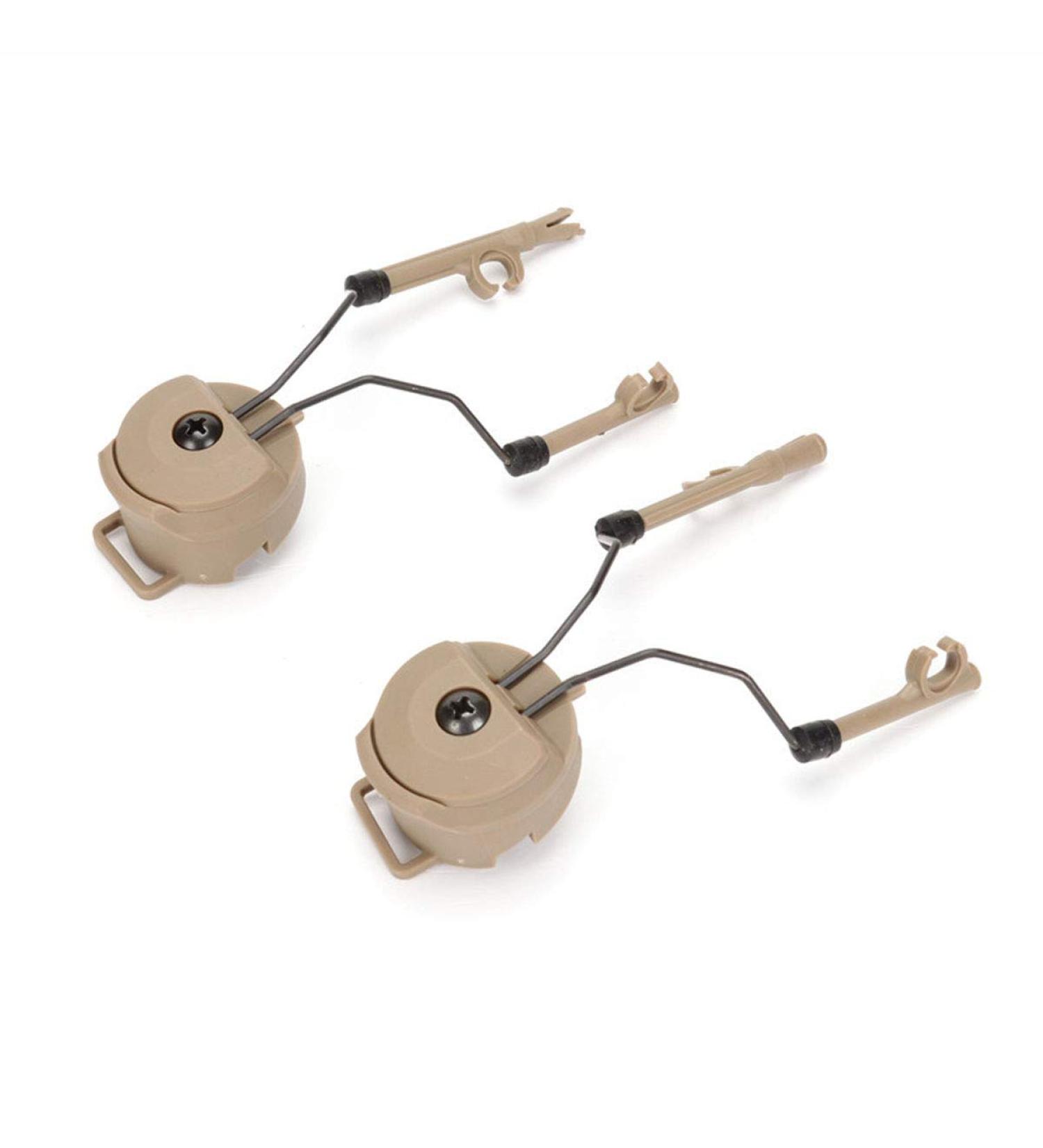 Wallfire Helmet Rail Adapter 2pcs Helmet Headphone Rail Adapter Kit Headset Mount Rail Adapter Mounting Kit Mud Color