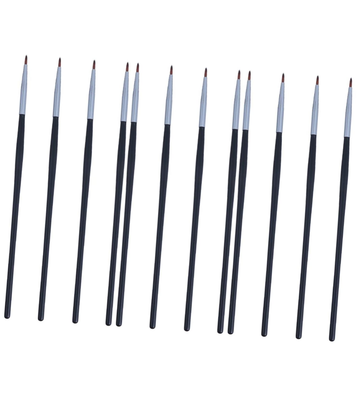 Mikinona 12 pcs fine eyeliner brush eyeshadow applicators Cosmetic Eye Wand Girls Eyeliner Brush suite travel 18X0.4X0.4CMx3pcs Blackx3pcs - Buy Online on SooperMarket.com