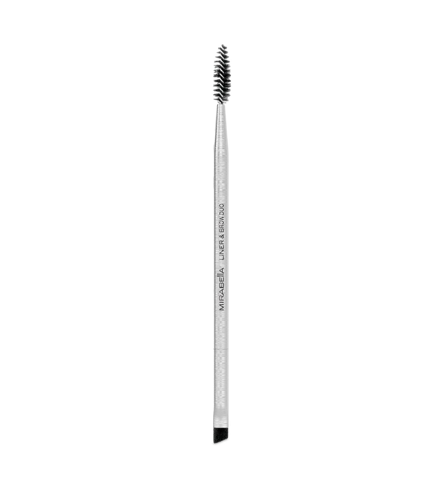 Mirabella Liner & Brow Duo Brush | Premium Cruelty-Free Makeup Brush | Hand-Sculpted Aluminum Handle for Flawless Blending - Buy Online on SooperMarket.com