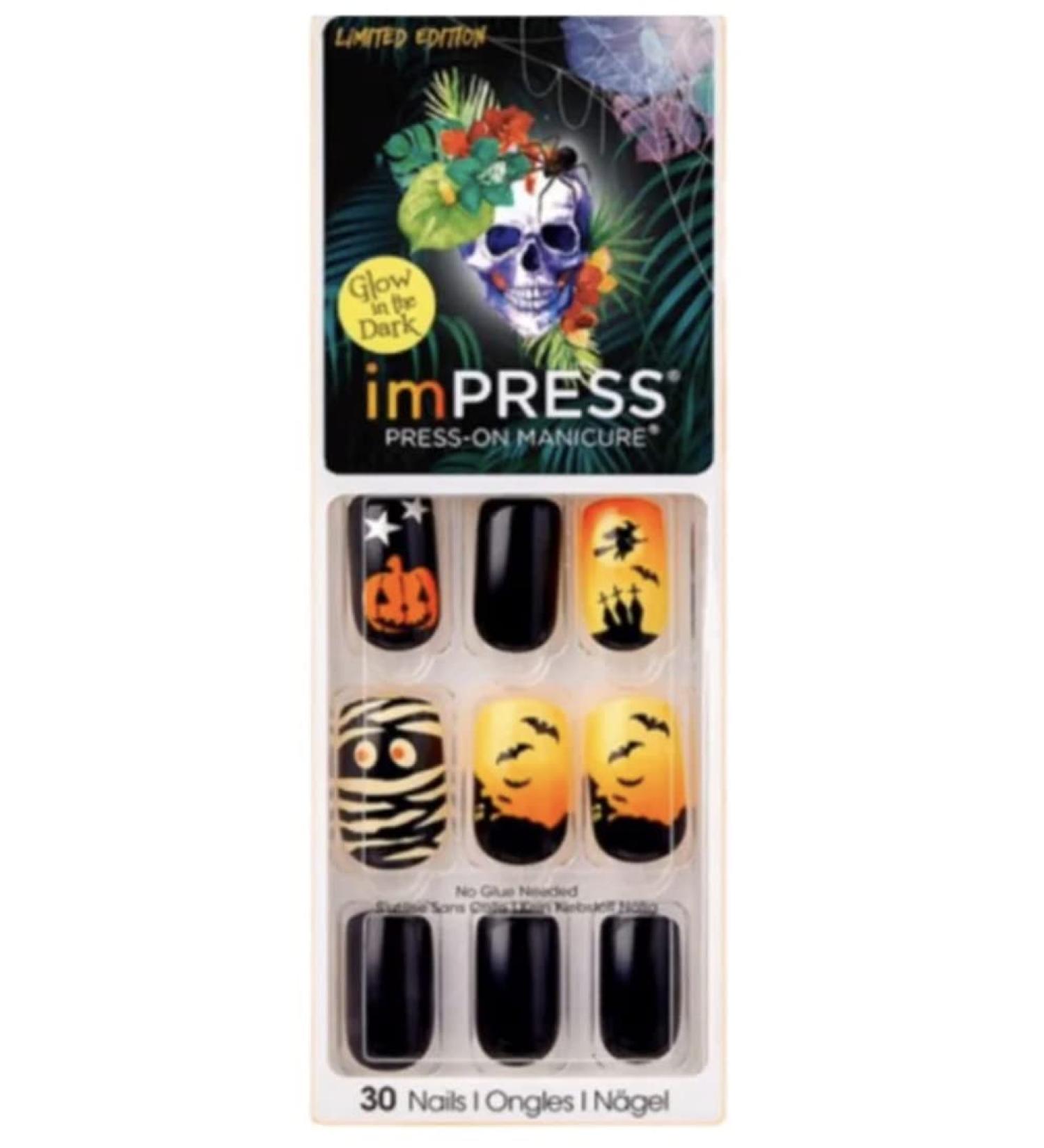 imPress Press On Manicure Devilish Glow in the Dark Halloween