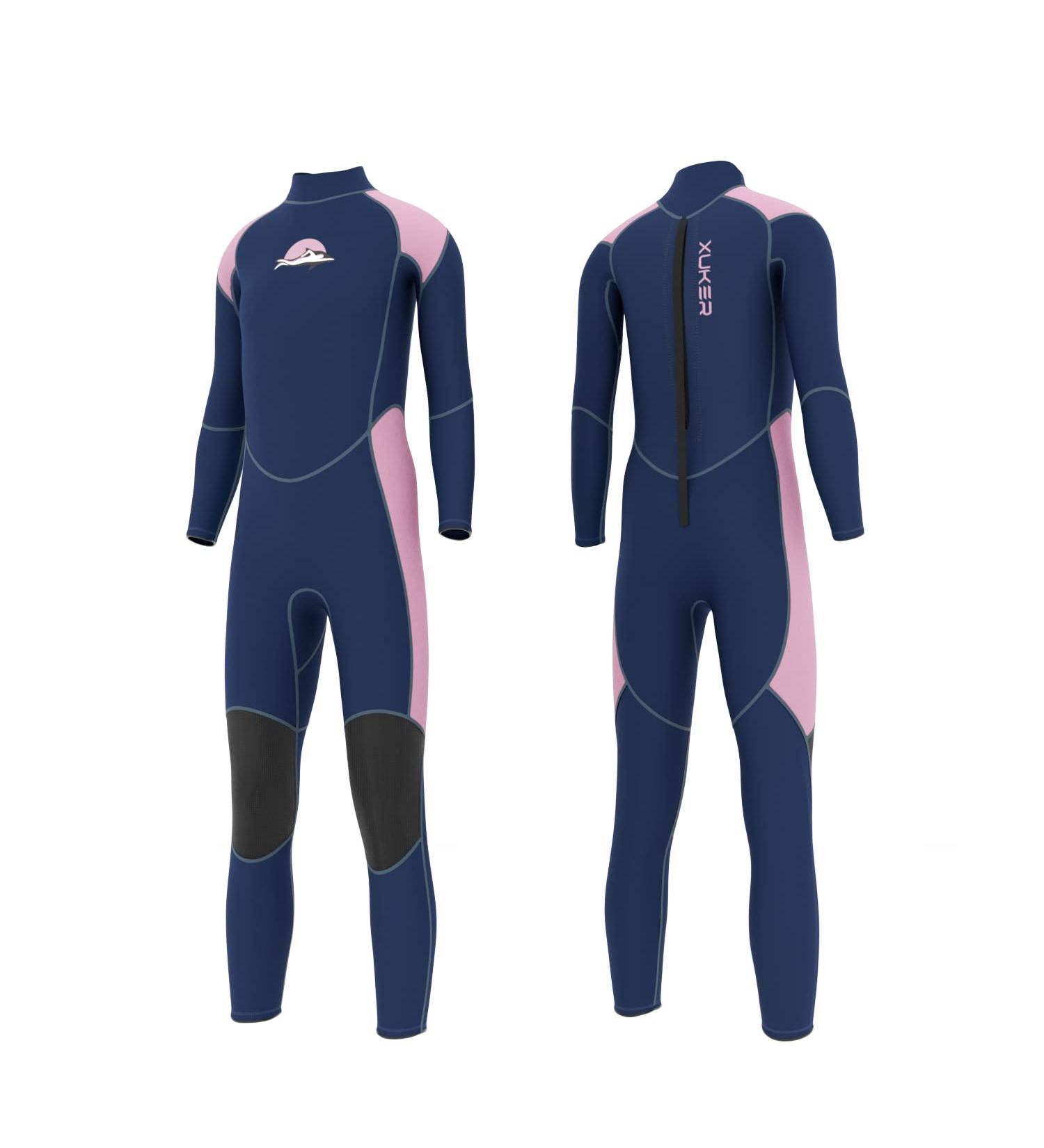 XUKER Kids 3mm Neoprene Wetsuit - Full Body Dive Suit for Diving, Snorkeling, Swimming - Girls Pink (Size 12) - Buy Online on SooperMarket.com