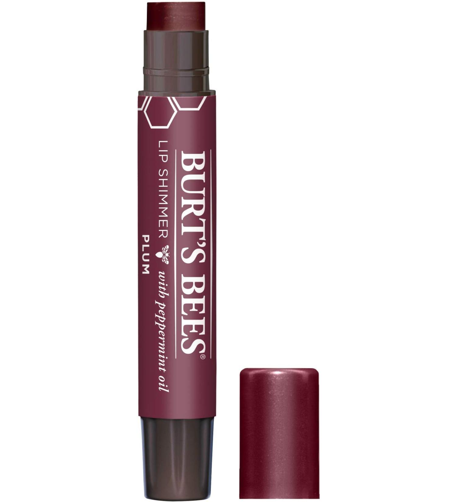 Burt's Bees Moisturizing Lip Shimmer Plum - 100% Natural Formula | 1 Tube - Buy Online on SooperMarket.com