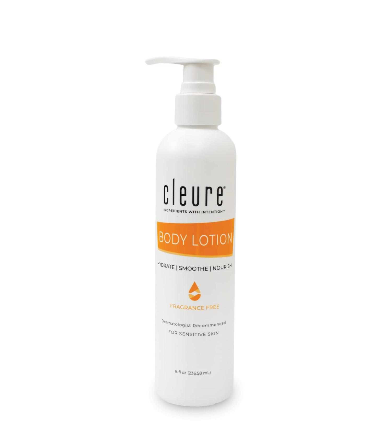 Cleure Fragrance-Free Body Lotion for Sensitive Skin - Shea Butter & Vitamin E - 8 oz, Paraben & Gluten-Free - Buy Online on SooperMarket.com