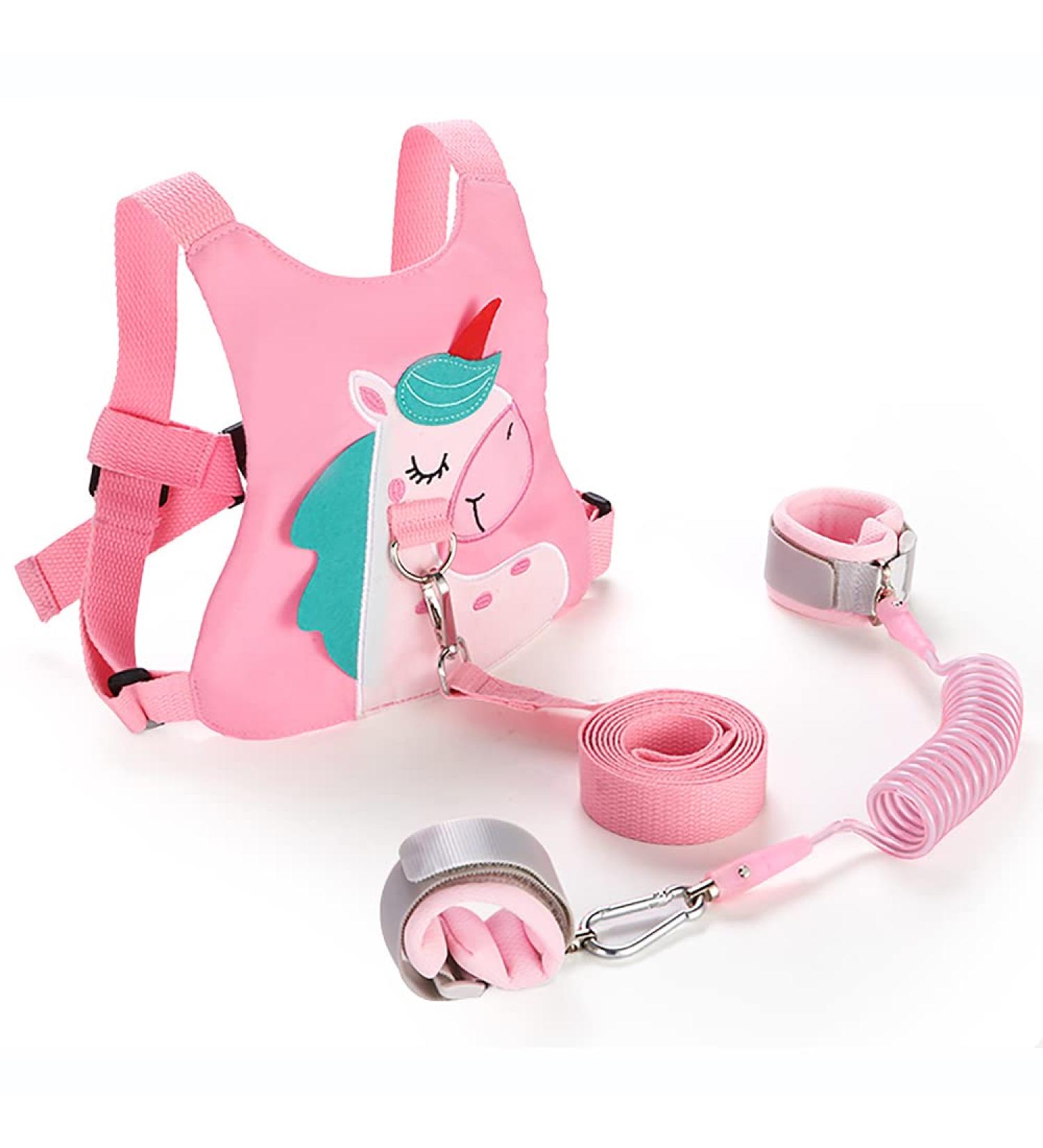 Baby Walking Safety Harness with Anti-Lost Wrist Link - Pink Unicorn Design for Toddler Girls/Boys Travel - Buy Online on SooperMarket.com