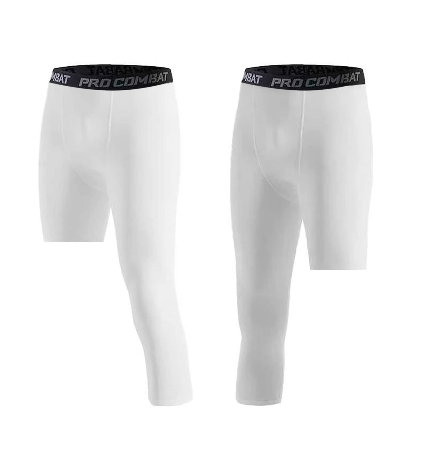 Blaward Men's Compression Legging 3/4 Tights for Basketball Running Gym - White XS - Buy Online on SooperMarket.com