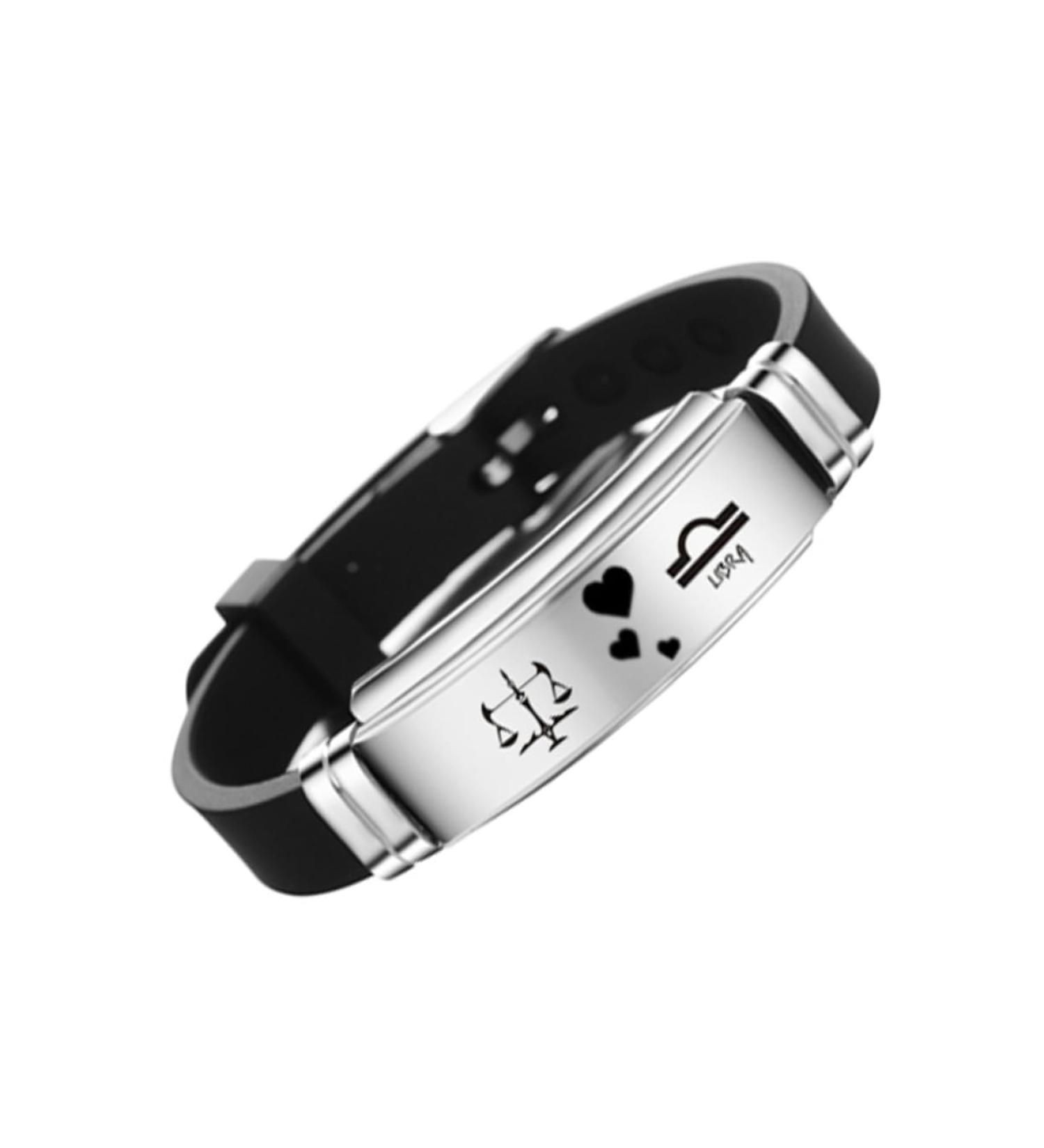 TENDYCOCO Couple Bracelet Stainless Steel Bracelet Twelve Constellations Bracelet Silicone Bracelet Finger Ring Bracelet Bangle Bracelets Bracelet for Couples Lovers Fashion Jewelry - Buy Online on SooperMarket.com