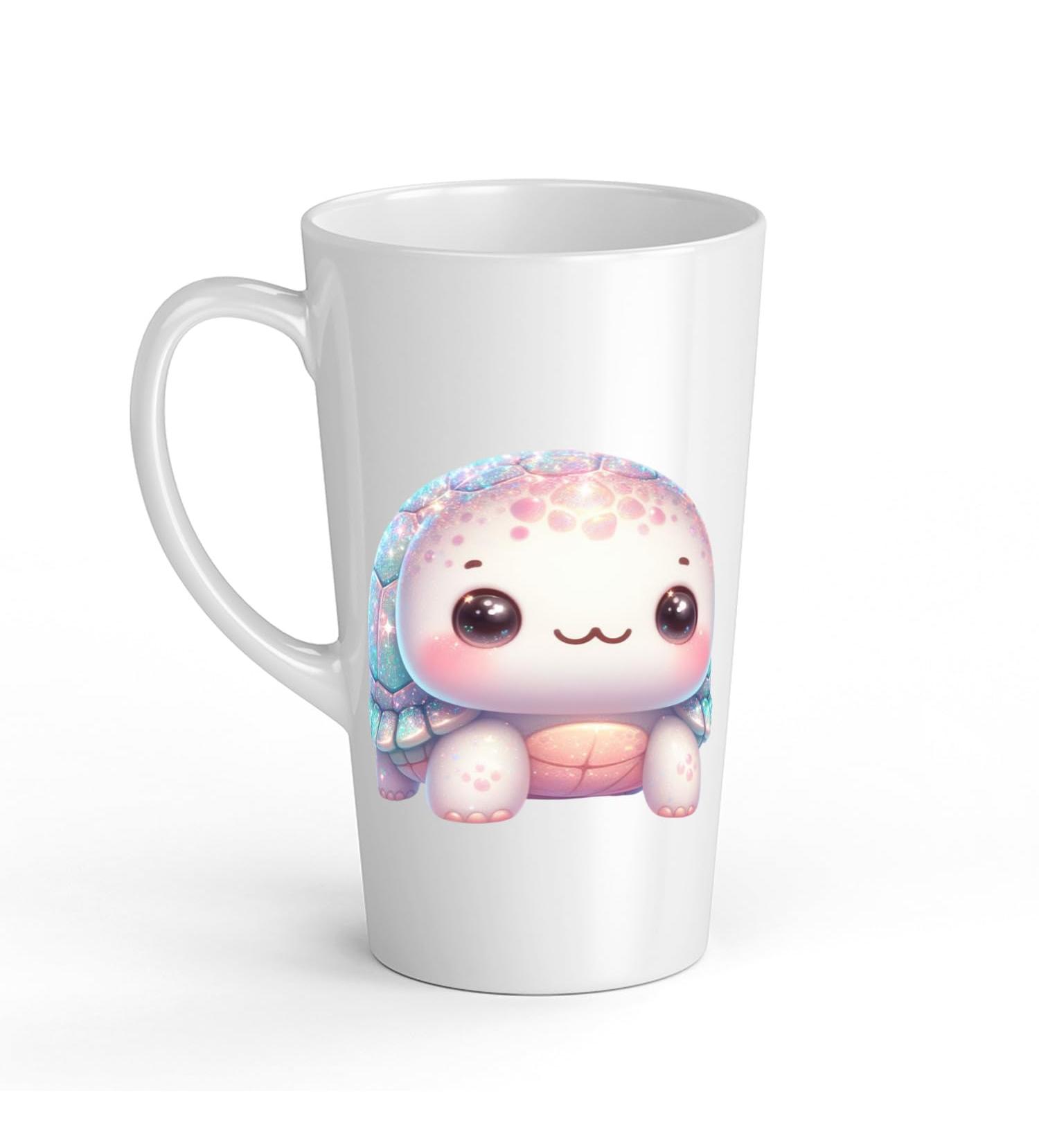 White Ceramic Baby Turtle Mug - Large 483 ml Perfect for Hot Chocolate or Milk Fun and Easy to Use