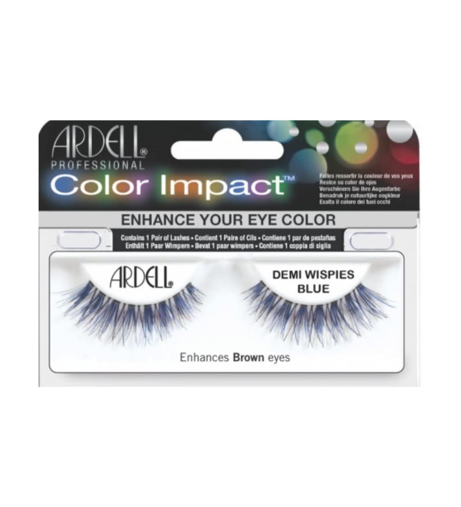 Ardell Color Impact Lashes Demi Wispies Blue - Vibrant Strip Lashes for a Standout Look - Buy Online on SooperMarket.com